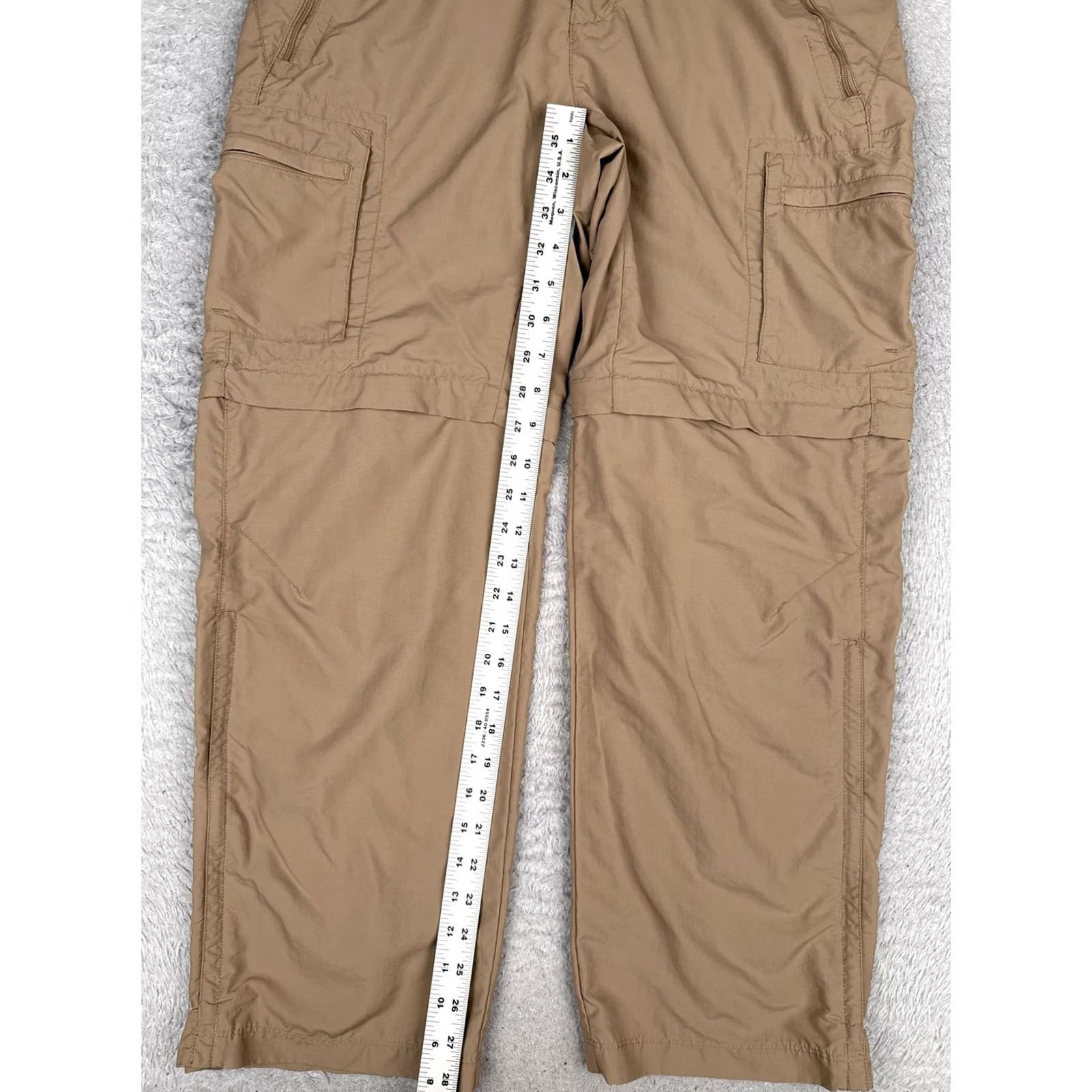 Vintage REI Womens 8P Beige Convertible Zip Off Hiking Cargo Nylon UPF 50+ Travel Pants Size 30" / US 8 / IT 44 - 6 Thumbnail