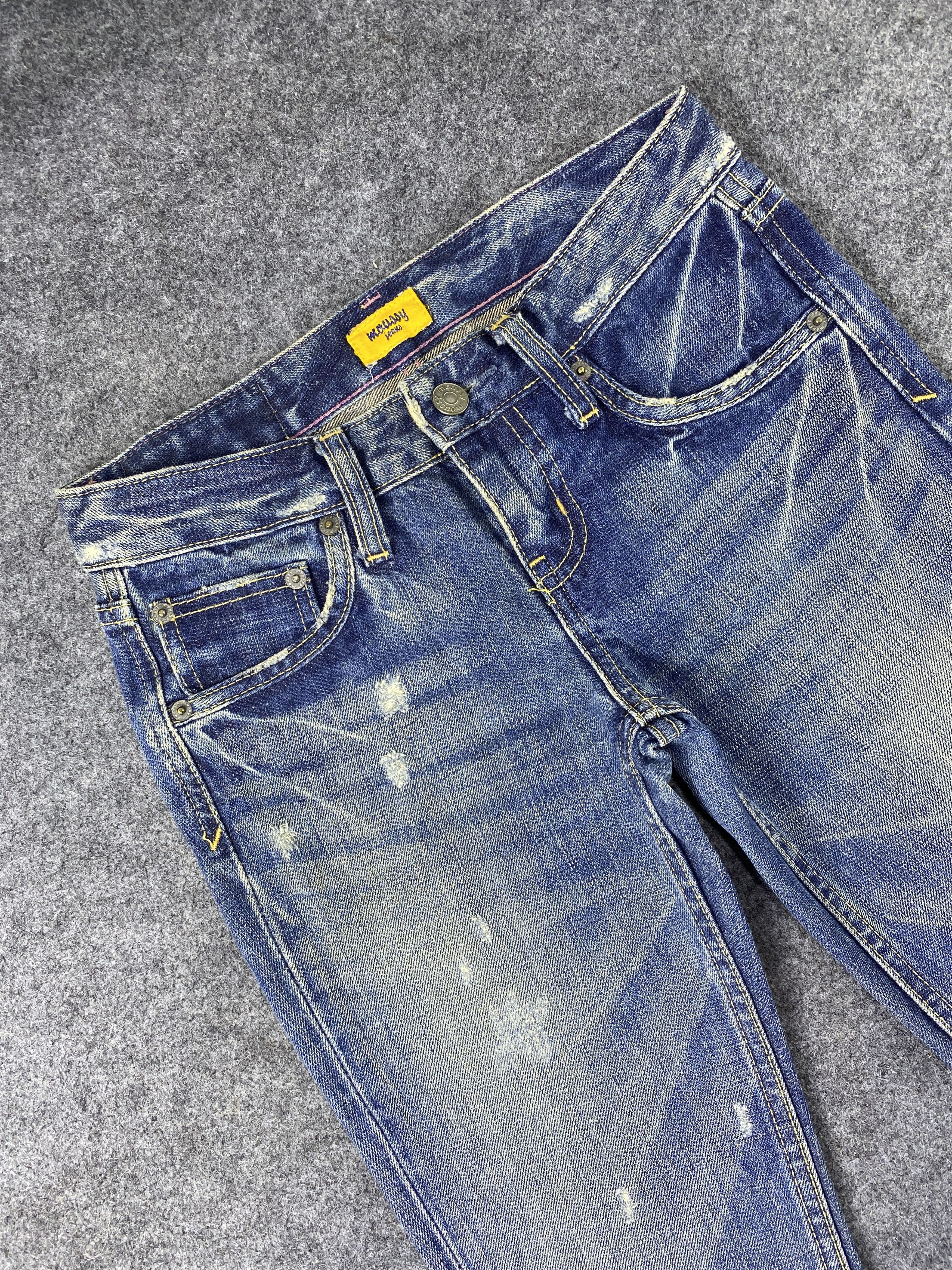 Japanese Brand Moussy Distressed Flare Blue Wash Jeans- J1106 Size 27" / US 4 / IT 40 - 5 Thumbnail