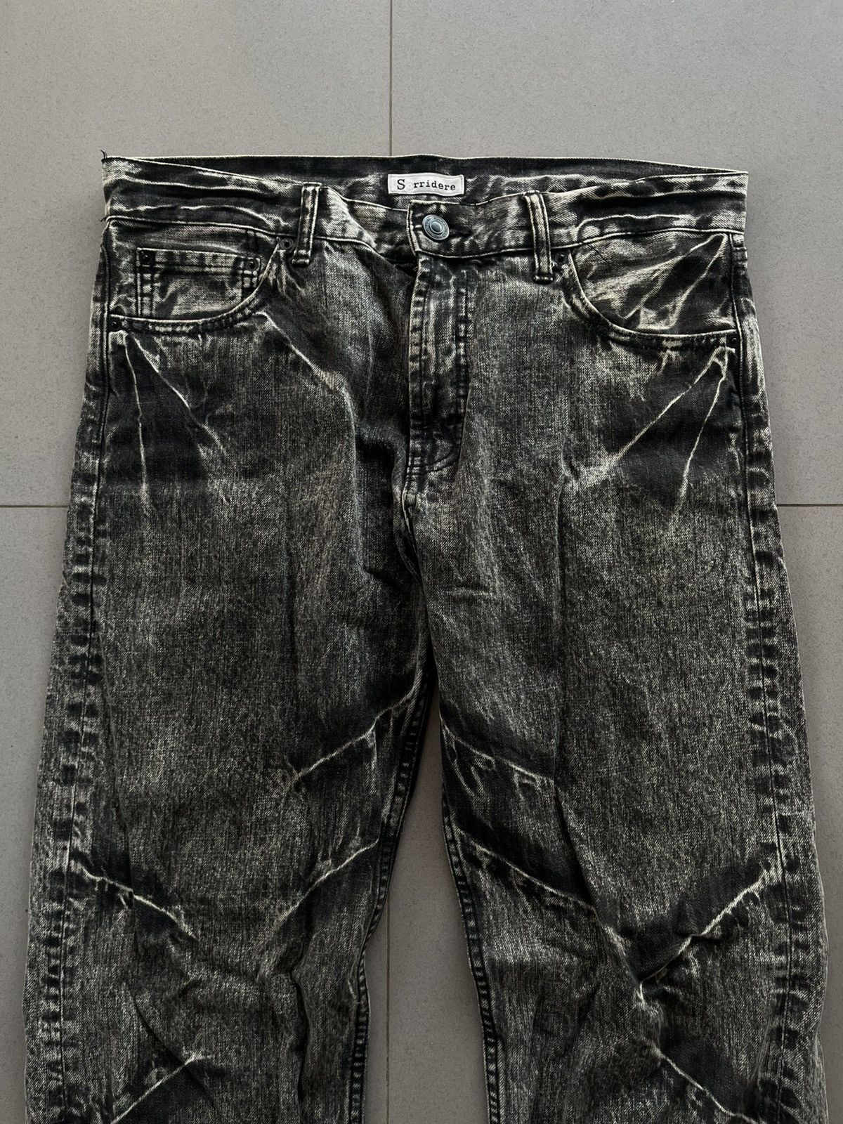 Isamu Katayama Backlash JAPANESE SORRIDERE WASHING FADED PATTERNS DENIM JEANS PANTS Size US 34 / EU 50 - 3 Thumbnail