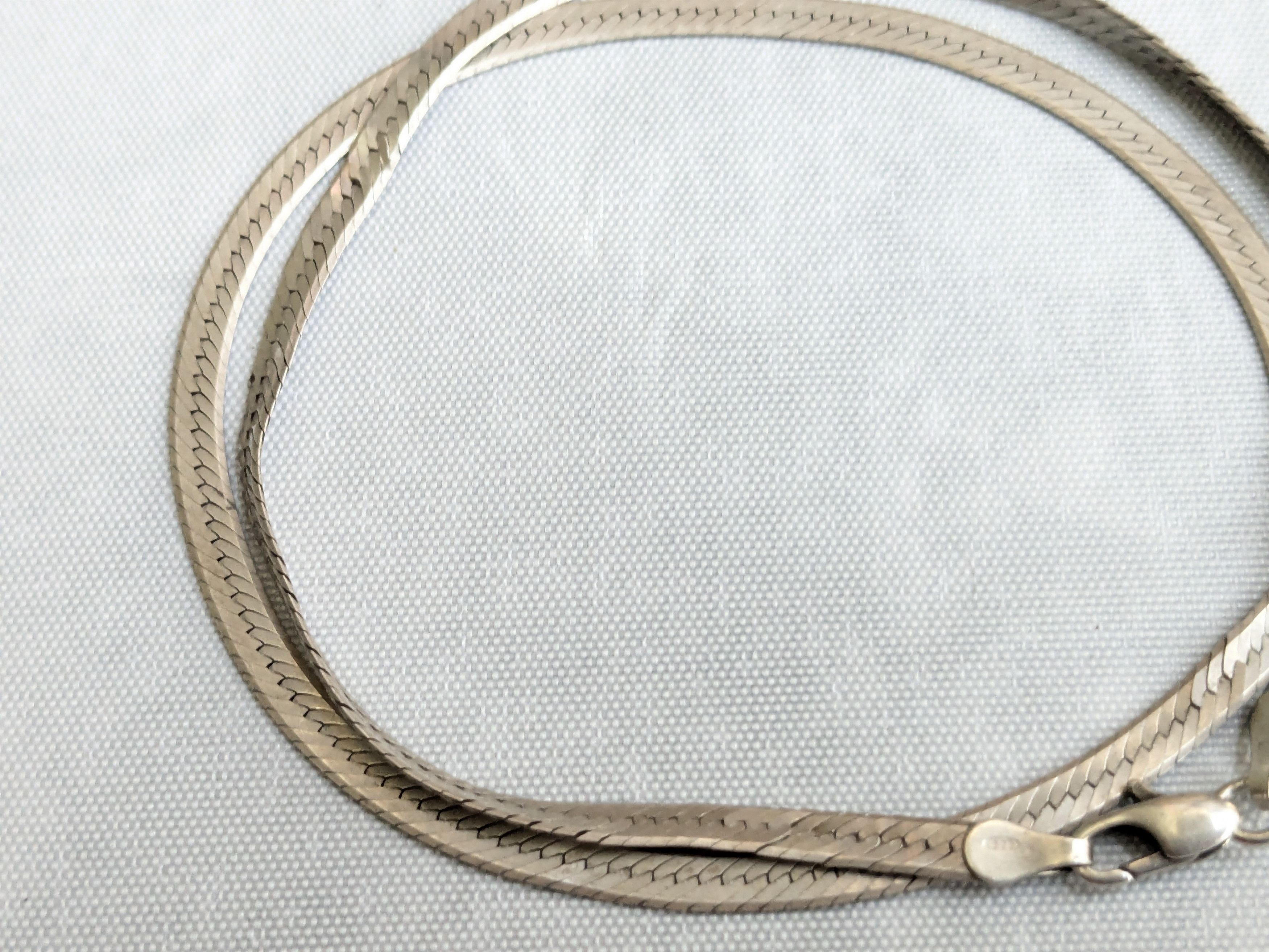 Jewelry Vintage Sterling Silver Herringbone Necklace 20" Size ONE SIZE - 4 Thumbnail