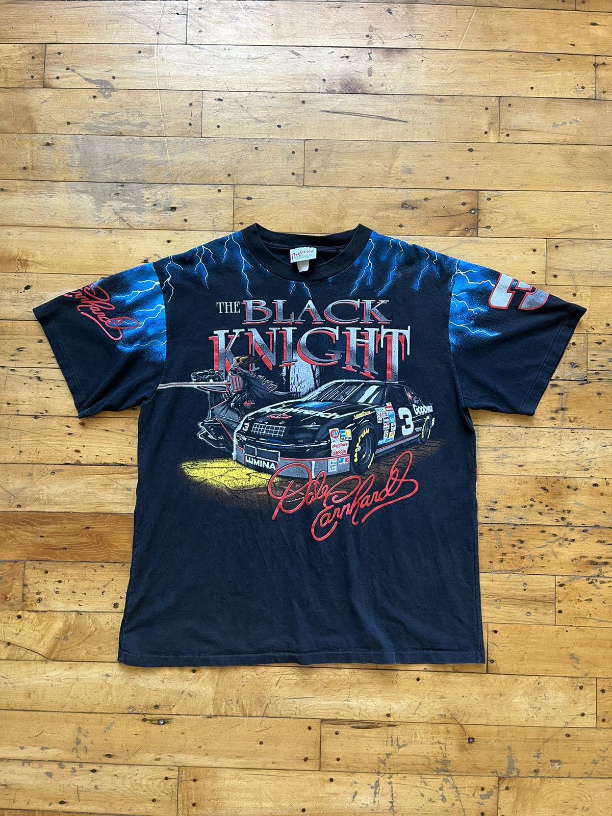 希少 XL 90's NASCAR THE BLACK KNIGHT Tシャツ Dale Earnhardt Rare Dead Stock Vintage 90s Black Knight All