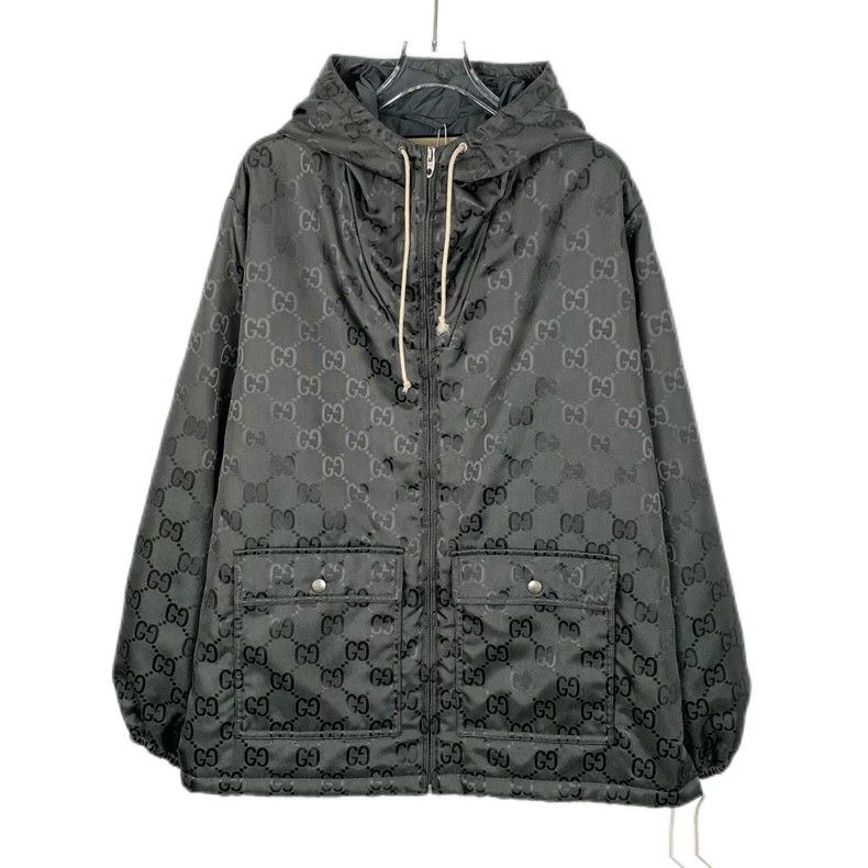 Gucci GucciBlack logo printed full print hooded drawstring zipper Size US XS / EU 42 / 0 - 1 Thumbnail