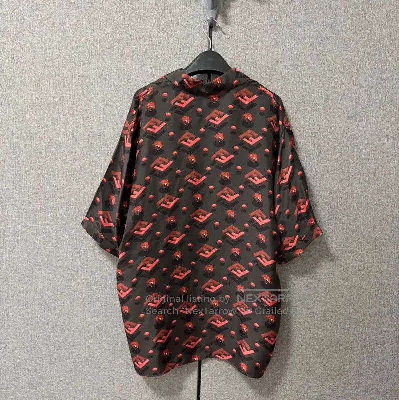 Fendi Fendi Black Silk Logo Print Shirt . Size US M / EU 48-50 / 2 - 2 Thumbnail