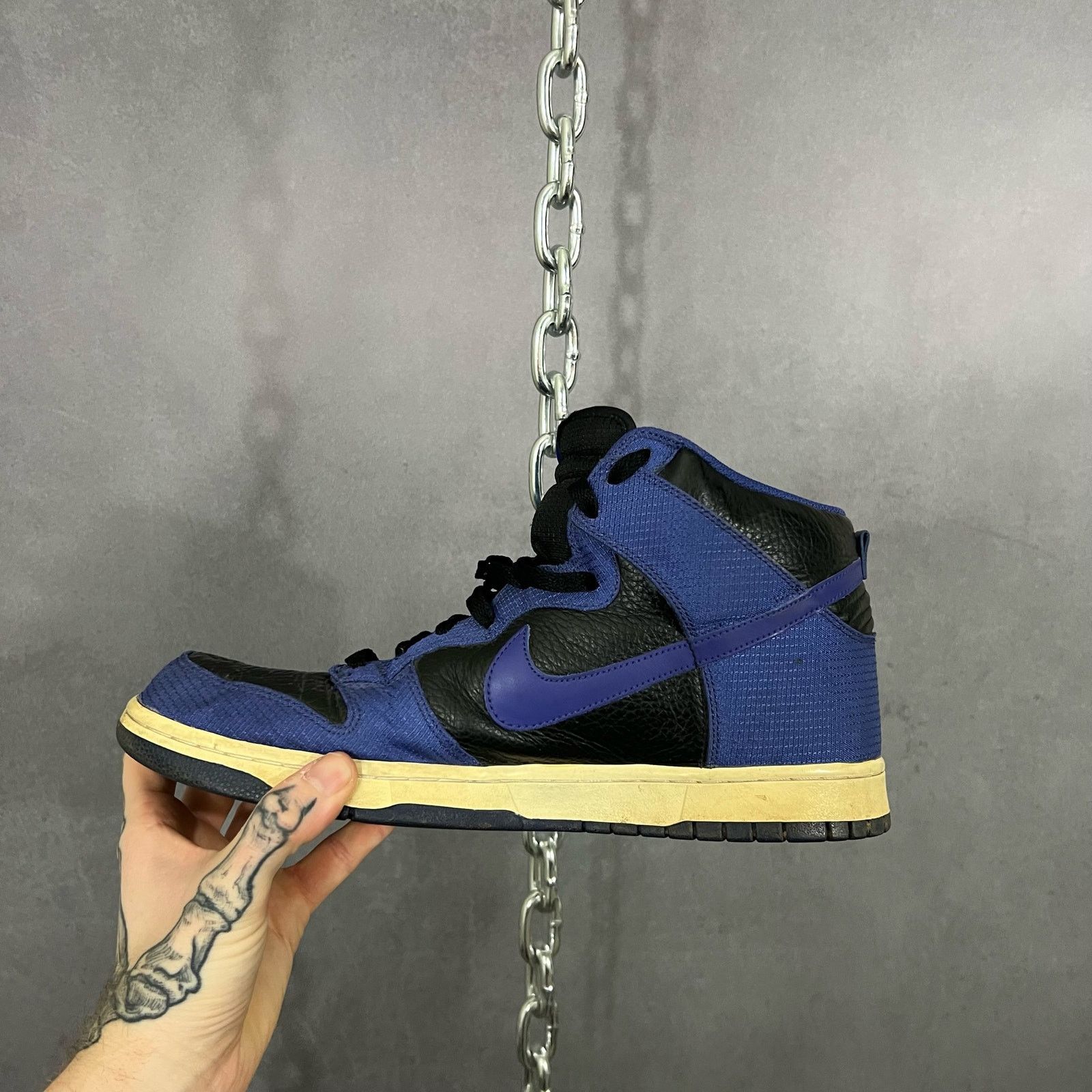 Nike Nike Dunk High 2010 Black Wicked Purple Gold Men's Size 13 Size US 13 / EU 46 - 6 Thumbnail