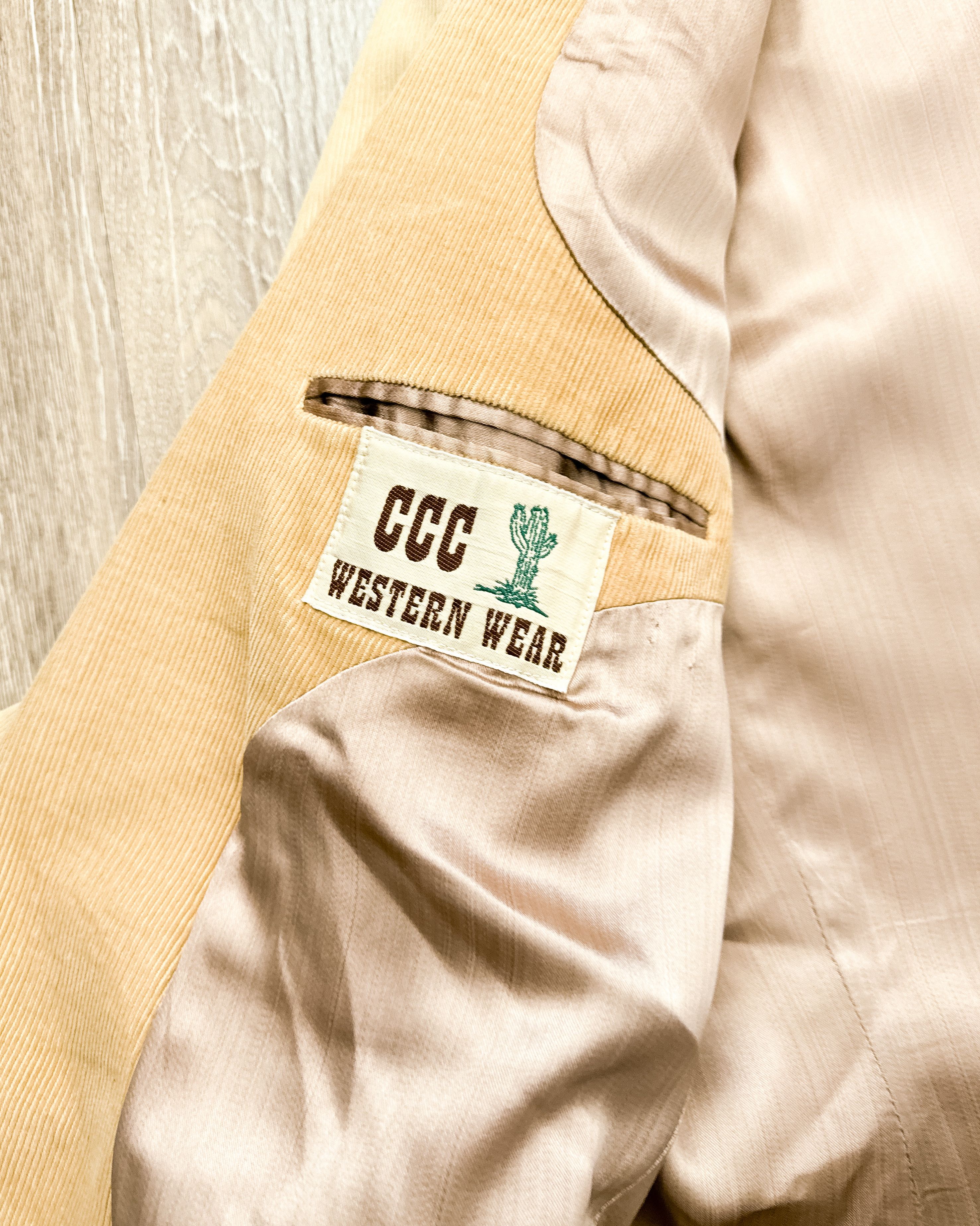 Vintage Vintage CCC Western Corduroy Blazer Beige 46L Elbow Patches Size 46L - 5 Thumbnail