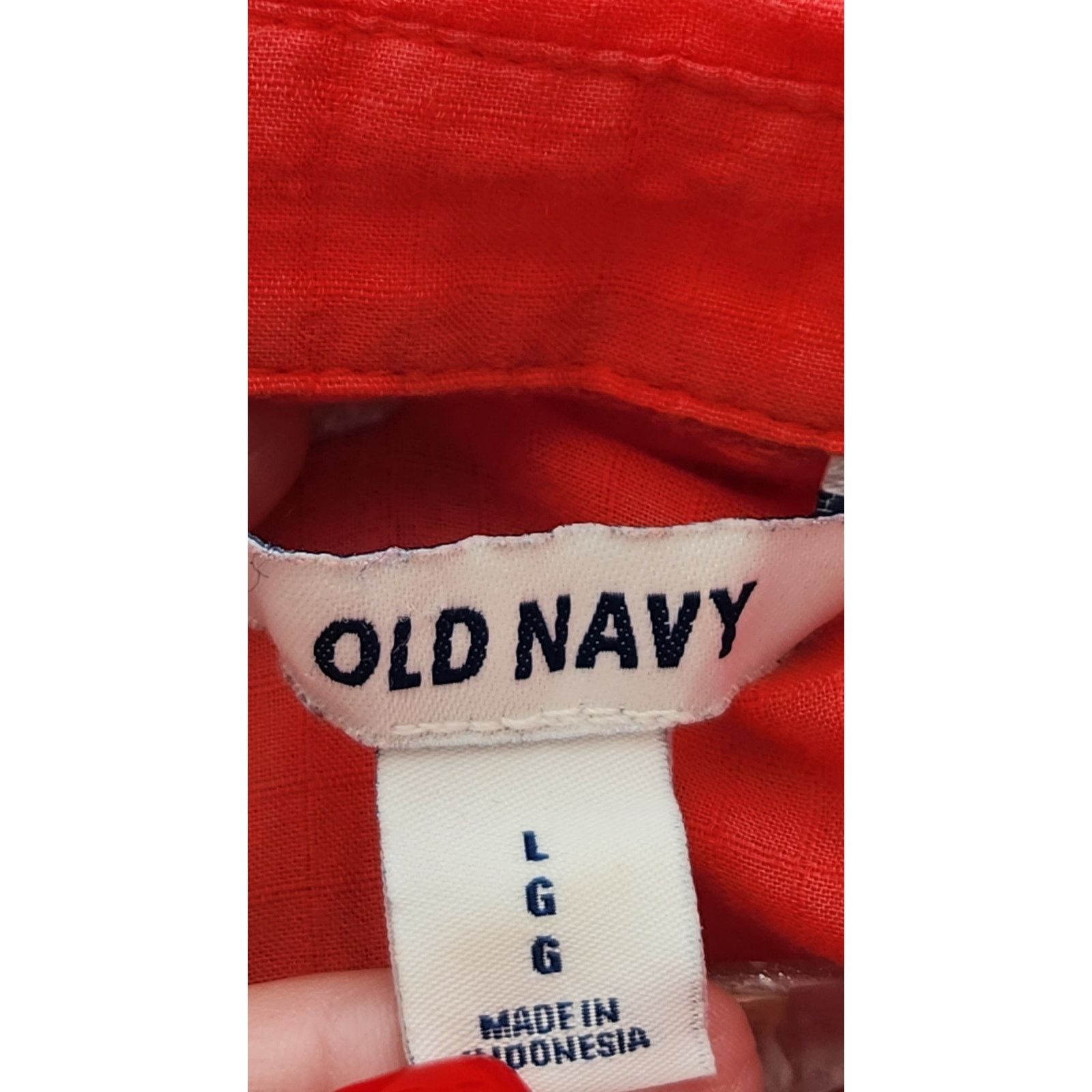 Old Navy Old Navy Coral 5 Button Collard Top Large Lightweight Size L / US 10 / IT 46 - 4 Thumbnail