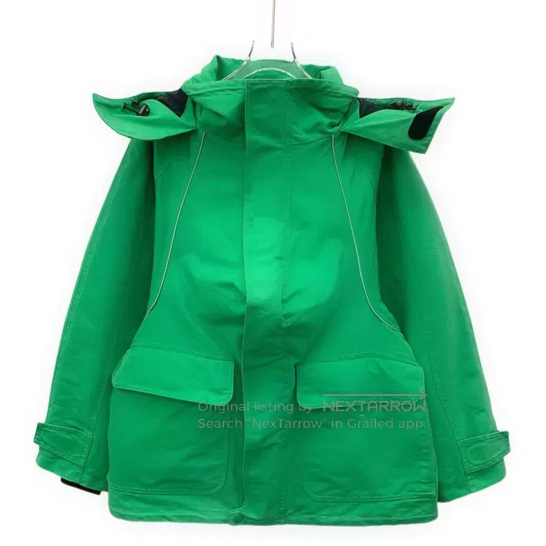 Balenciaga Balenciaga Green Reflective Strip Cotton Hooded Long Sleev Size XXS / US 00 / IT 34 - 1 Thumbnail