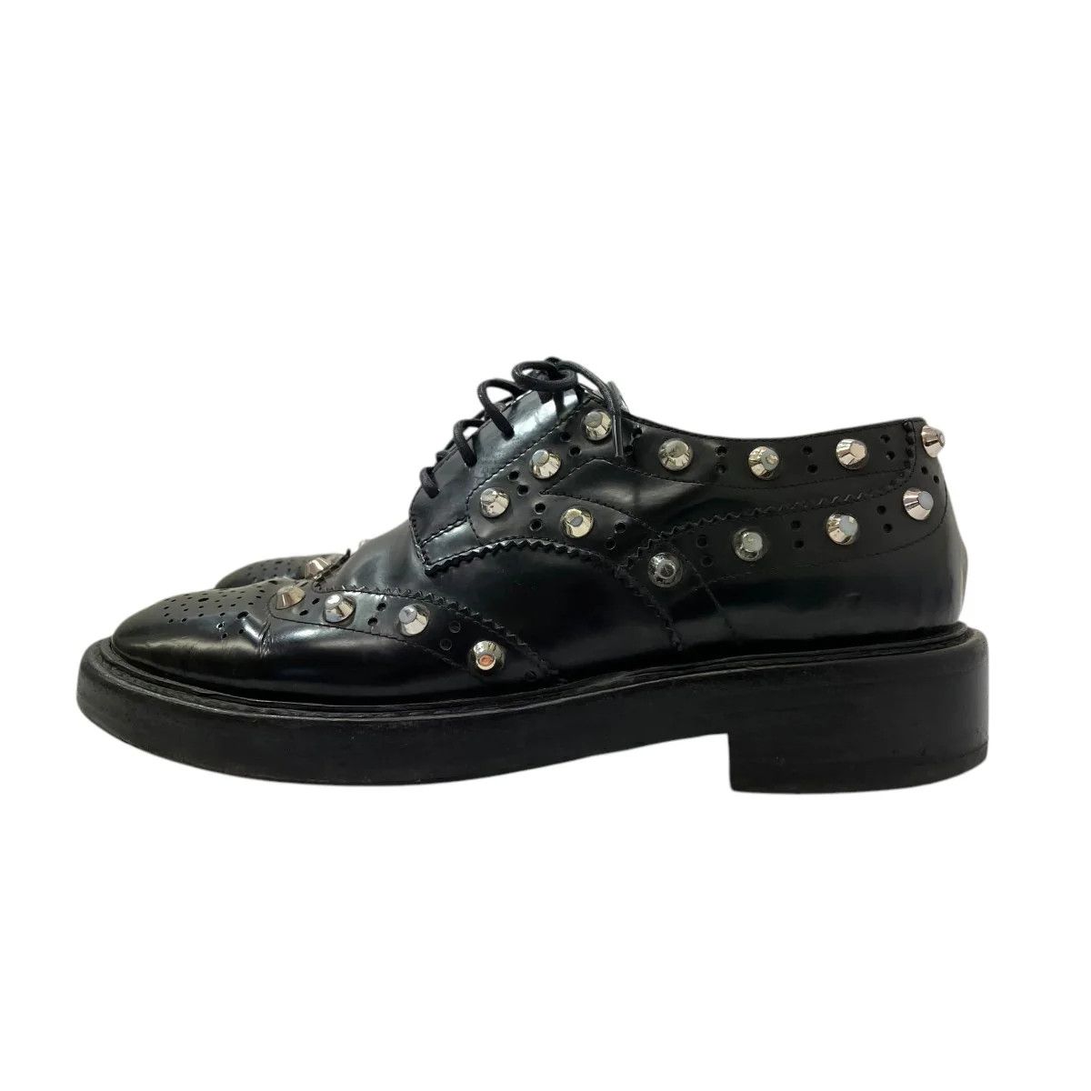 Balenciaga Studded Leather Wingtip Derby Shoes Size US 6 / IT 36 - 1 Thumbnail