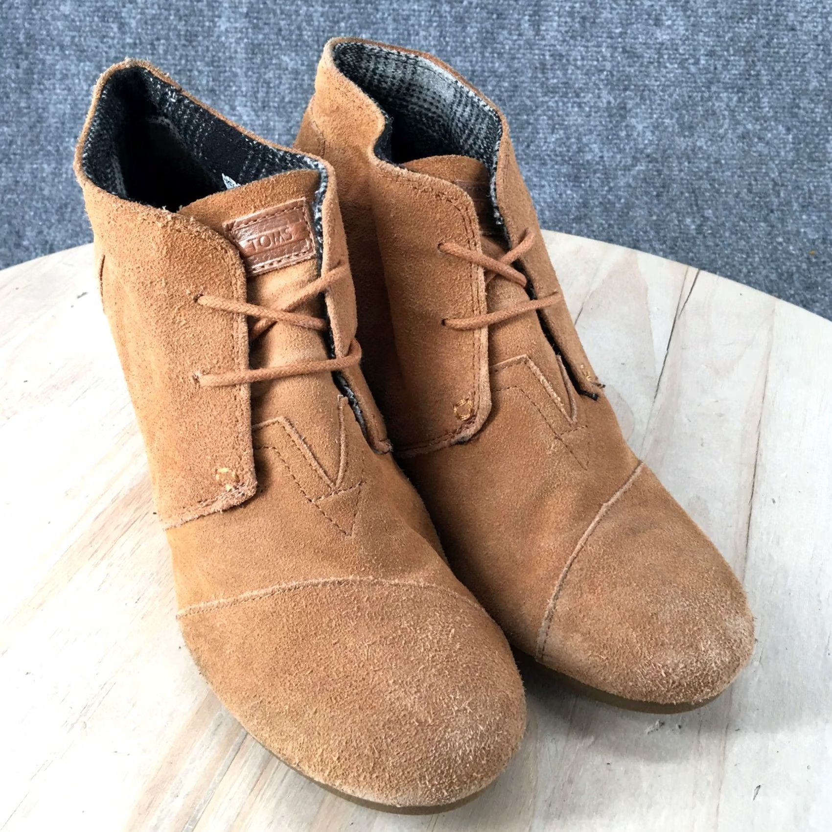 Toms TOMS Boots Womens 9 Two Eye Desert Wedge Ankle Bootie Brown Suede Lace Up Casual Boots Shoe Women 9 Brown Suede Wedge Ankle Bootie TOMS Size US 9 / IT 39 - 3 Thumbnail