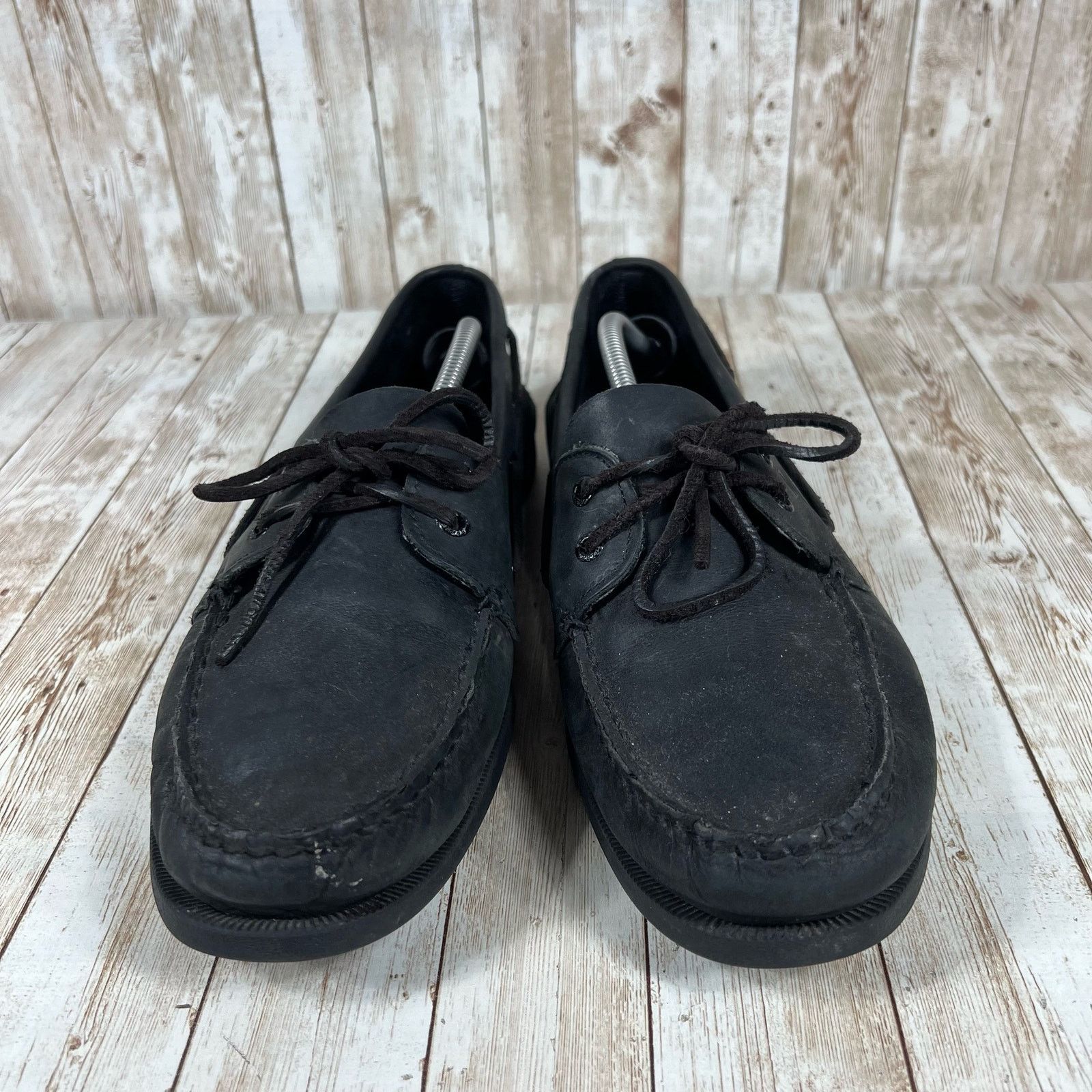 Sperry Sperry top sider boat shoe Mens 13 black leather Size US 13 / EU 46 - 3 Thumbnail