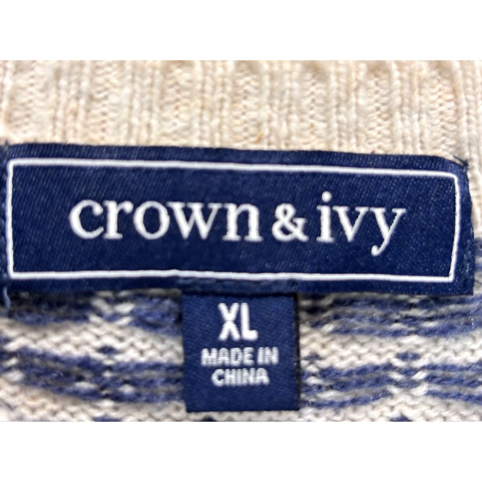 Croft & Barrow VINTAGE Croft & Barrow Lambswool Blend Sweater X-Large Ivory Fair Isle Pullover Mens Ski Size US XL / EU 56 / 4 - 5 Thumbnail