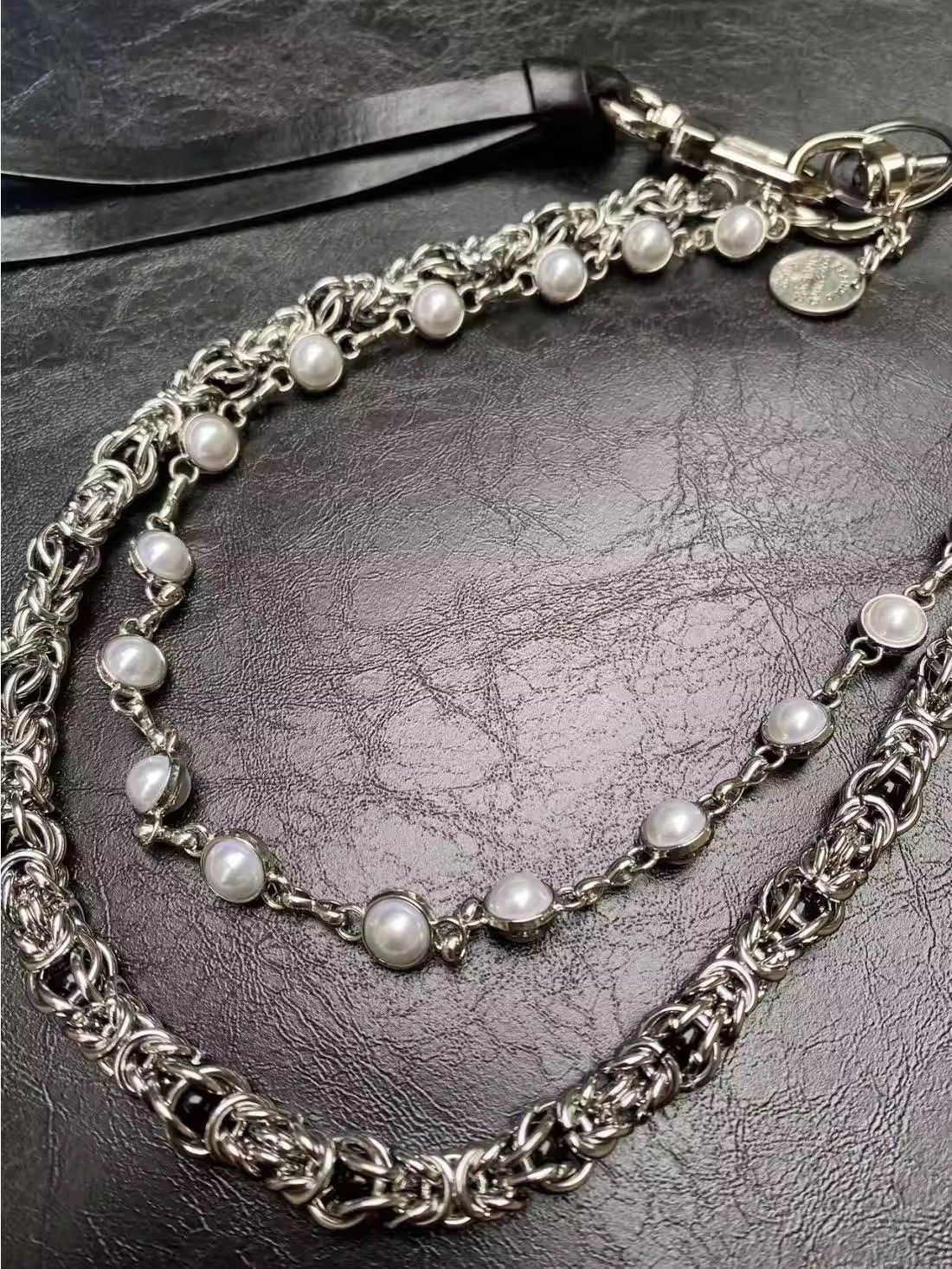 Jewelry silver and pearl wallet chain Size ONE SIZE - 2 Thumbnail