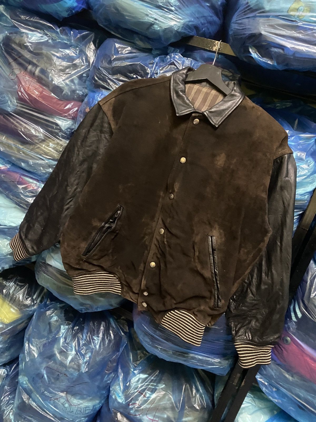 Japanese Brand Vintage SAB STREET Brown Suede Leather Varsity Jacket Snap Size US L / EU 52-54 / 3 - 3 Thumbnail