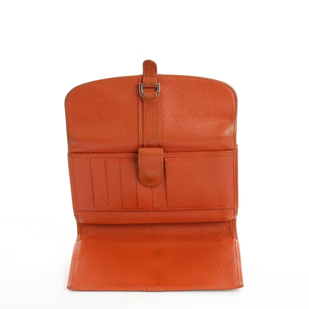 Longchamp Longchamp Buckle Deep Orange Leather Flap Wallet Size ONE SIZE - 7 Thumbnail