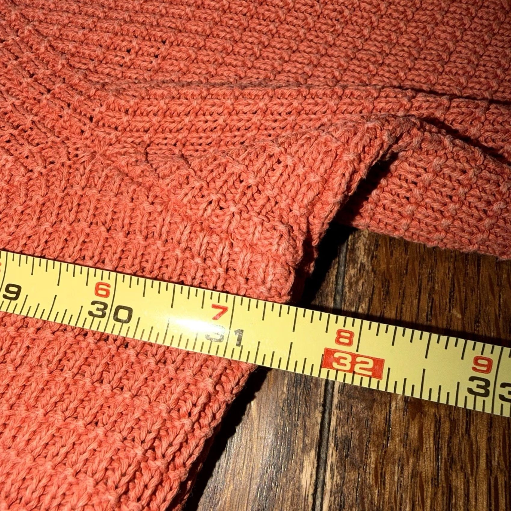 Vintage LL Bean Sweater Mens XXL Orange Cotton Waffle Knit Crewneck Sunwashed Textured Vintage? Size US XXL / EU 58 / 5 - 5 Thumbnail