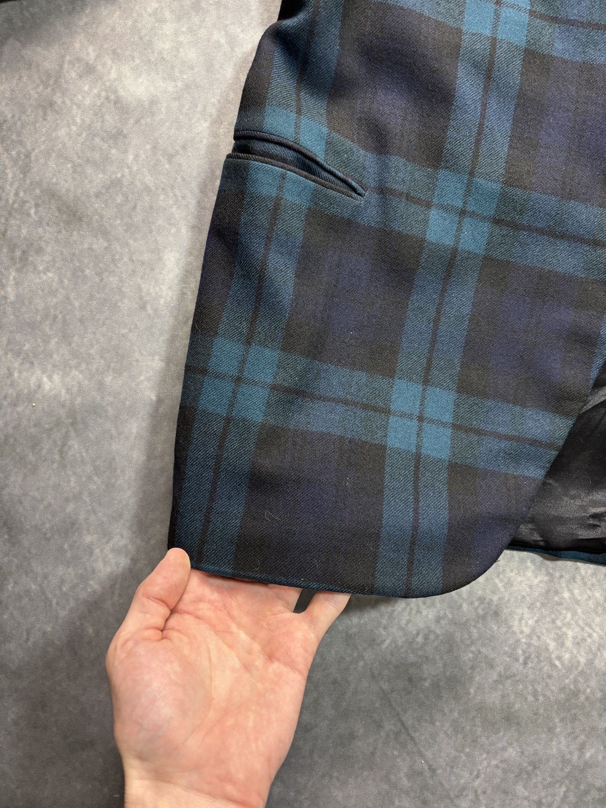 Vintage 1950s Plaid Blazer True Vintage Suit Jacket Wool 1940s Green Size 40R - 12 Thumbnail