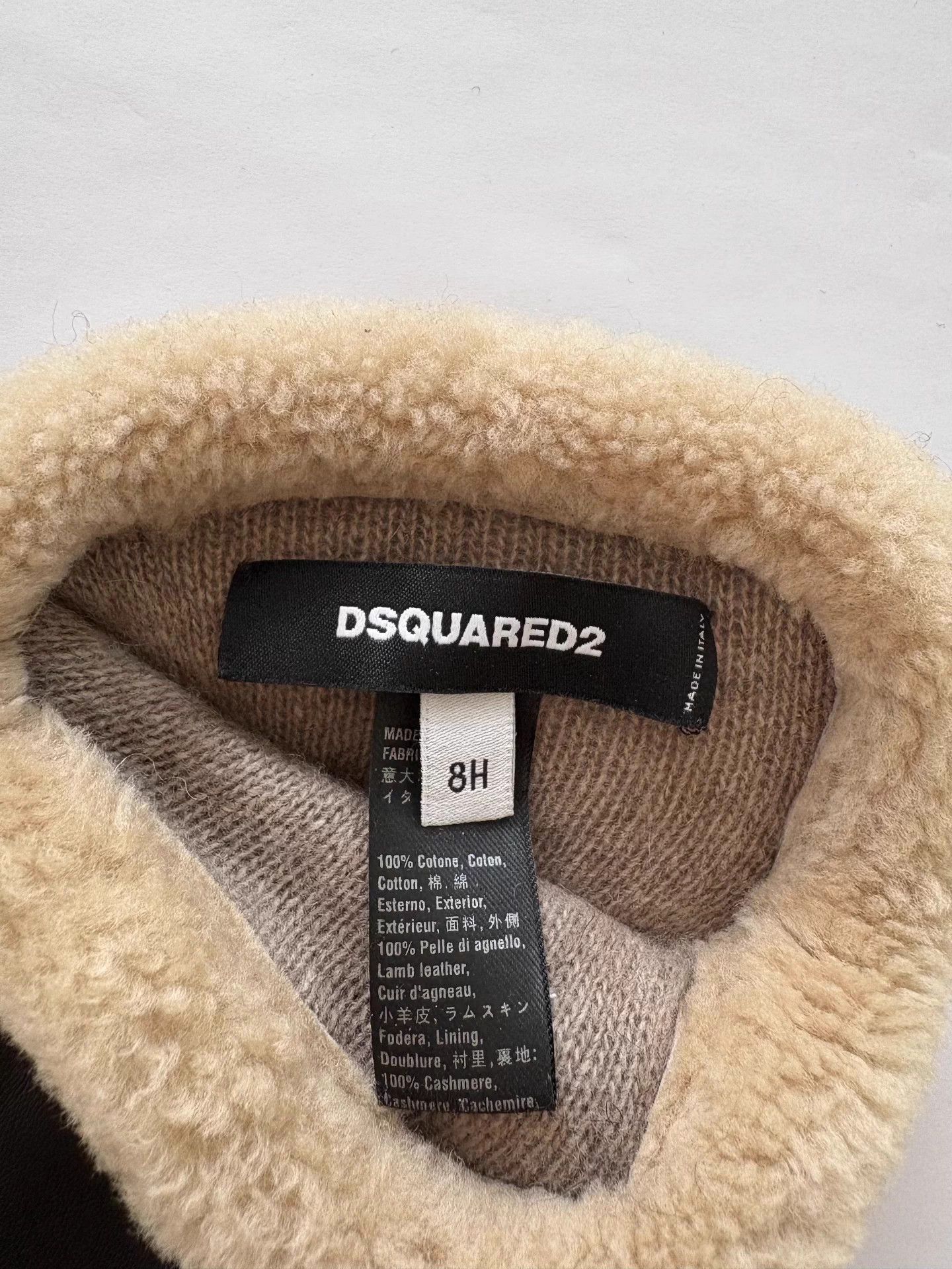 Dsquared2 Dsquared2 Men's Cashmere Leather Gloves Size ONE SIZE - 3 Thumbnail
