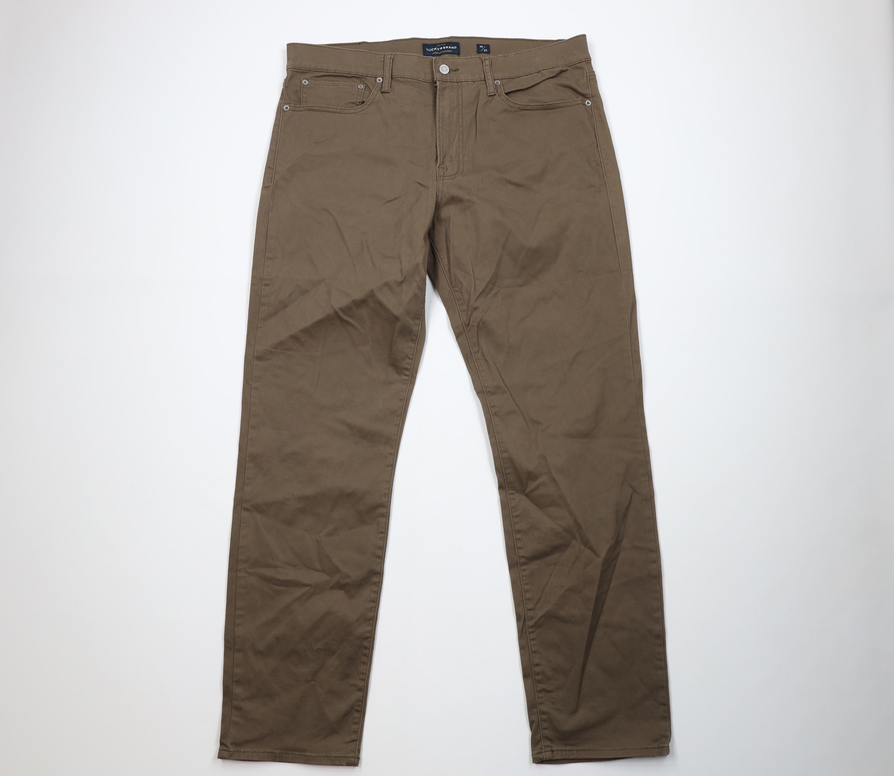 Lucky Brand Lucky Brand Slim Straight Leg Stretch Pants Trousers Brown Size US 36 / EU 52 - 1 Thumbnail