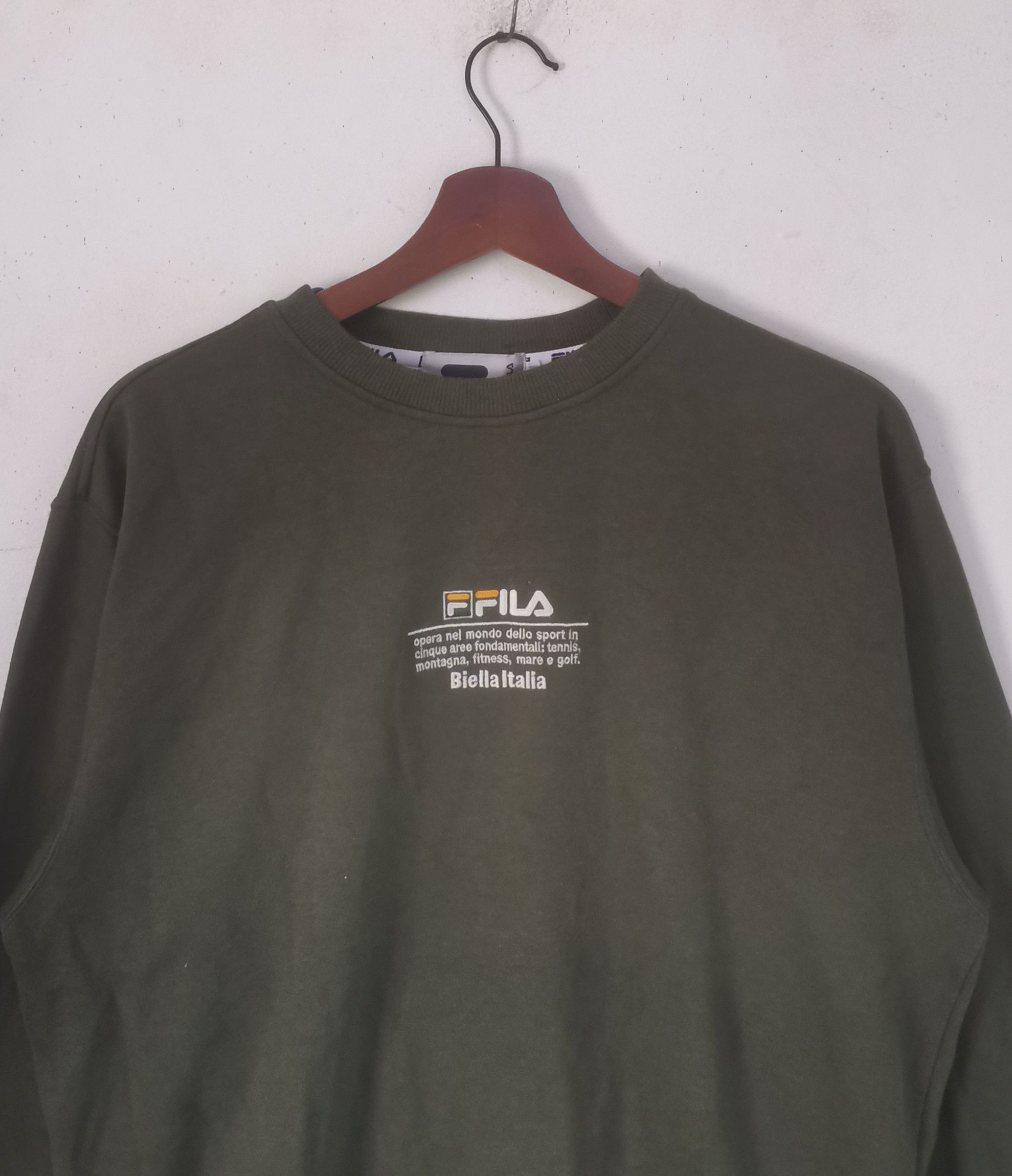Fila × Vintage Rare vintage FILA sweatshirt crew neck green army colour Size US M / EU 48-50 / 2 - 3 Thumbnail