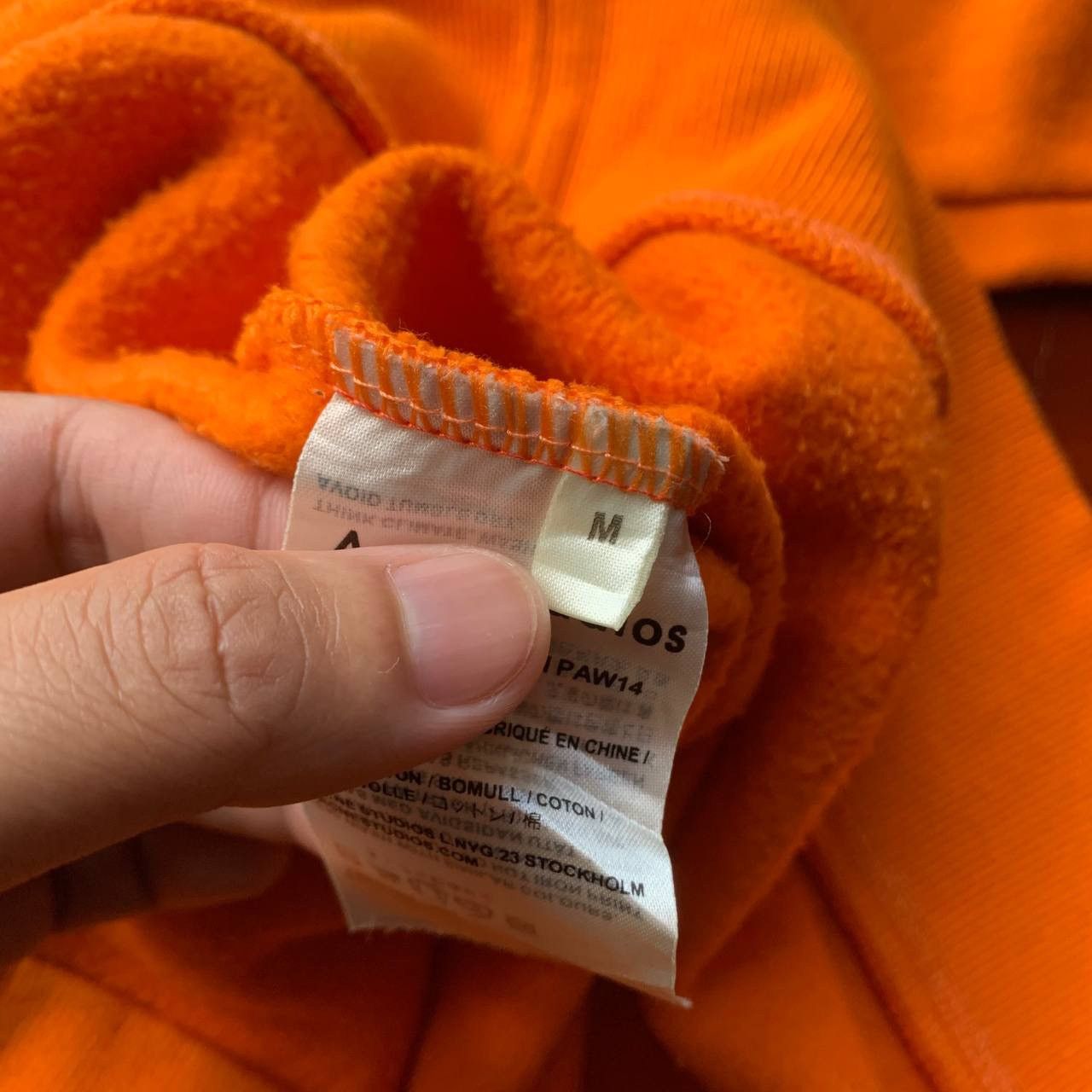 Acne Studios Acne Studios College Slogan PAW14 Orange Sweatshirt Size US M / EU 48-50 / 2 - 6 Thumbnail