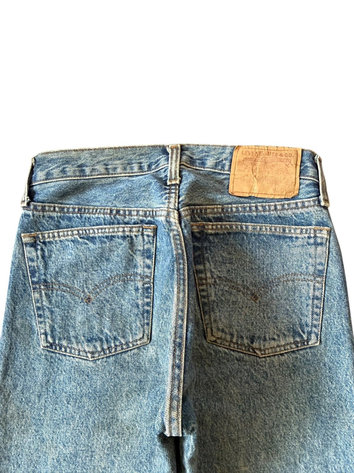 Levi's Vintage 80s Levis 501 Blue Wash Jeans Button 555 Size US 27 - 4 Thumbnail