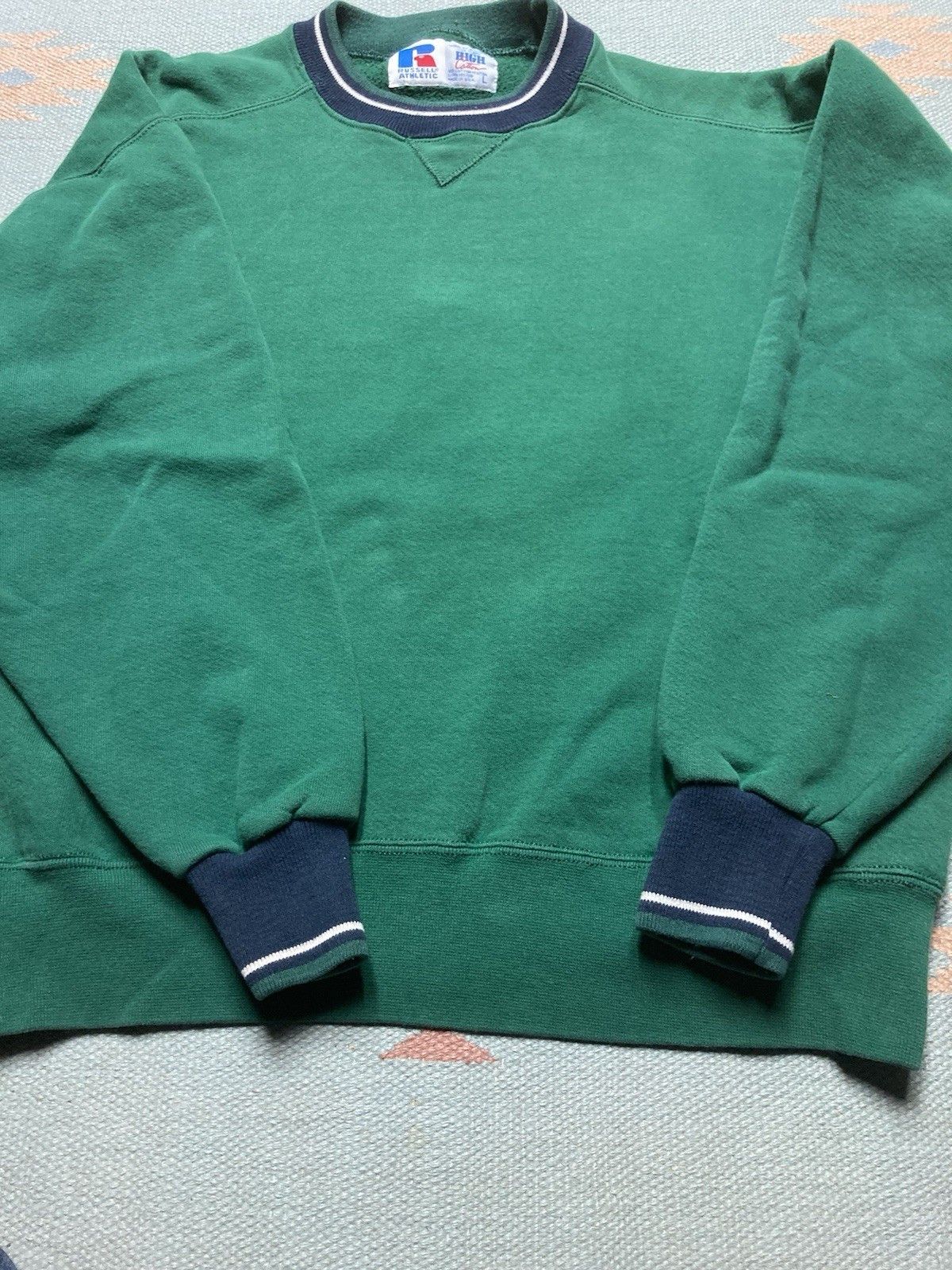Russell Athletic × Vintage Crewneck sweatshirt Russell athletic high cotton 2 tone L Size US L / EU 52-54 / 3 - 2 Thumbnail