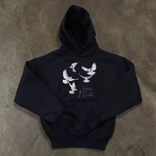 VIBE Street Vintage White Dove Print XL Hooded Sweatshirt Jacket Size US XL / EU 56 / 4 - 3 Thumbnail