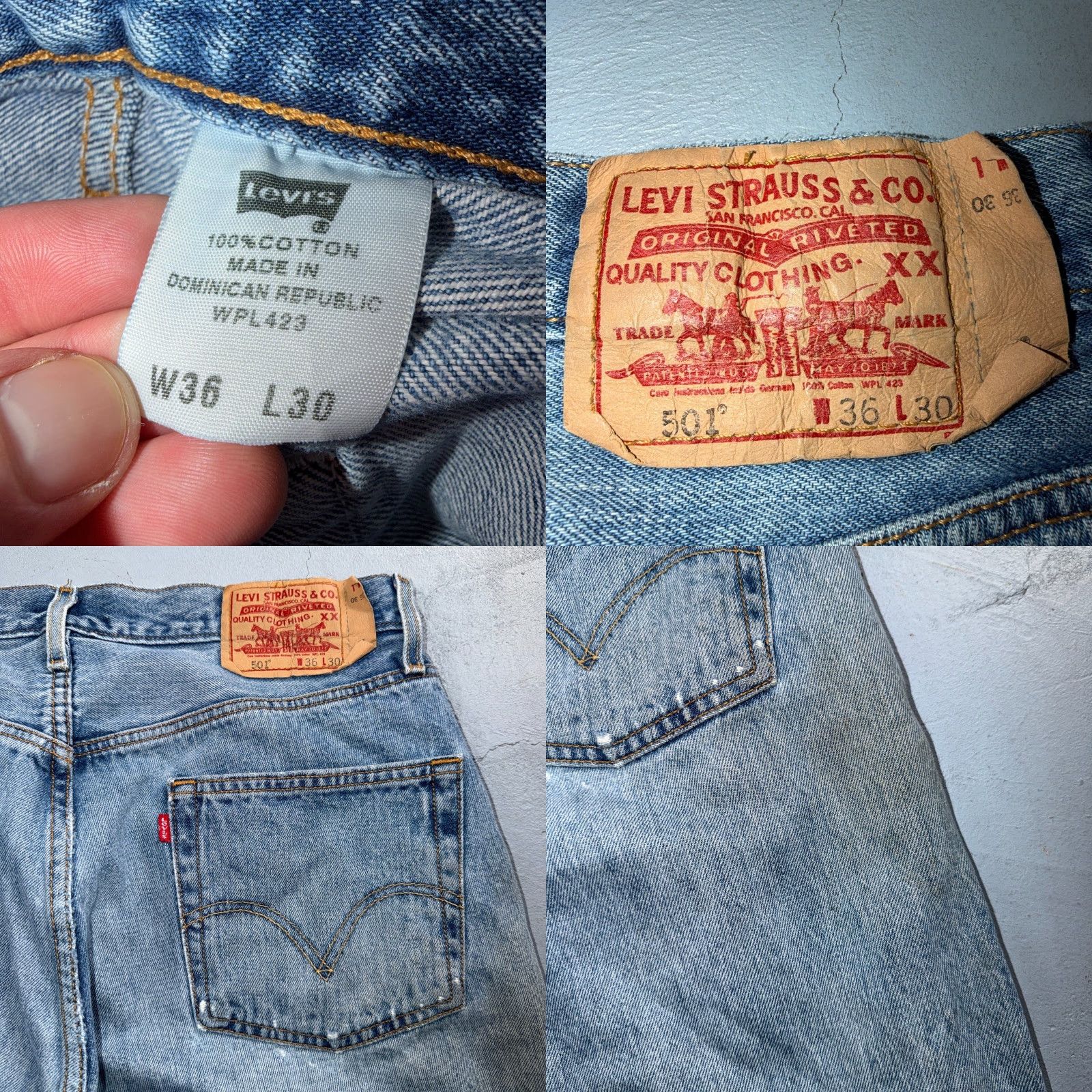 Levi's VINTAGE Levi's 501 Jeans Straight 36x30 Blue Light Wash 90s Mens Denim 5-Pocket Regular Regular Fit Button Closure Size US 36 / EU 52 - 10 Thumbnail