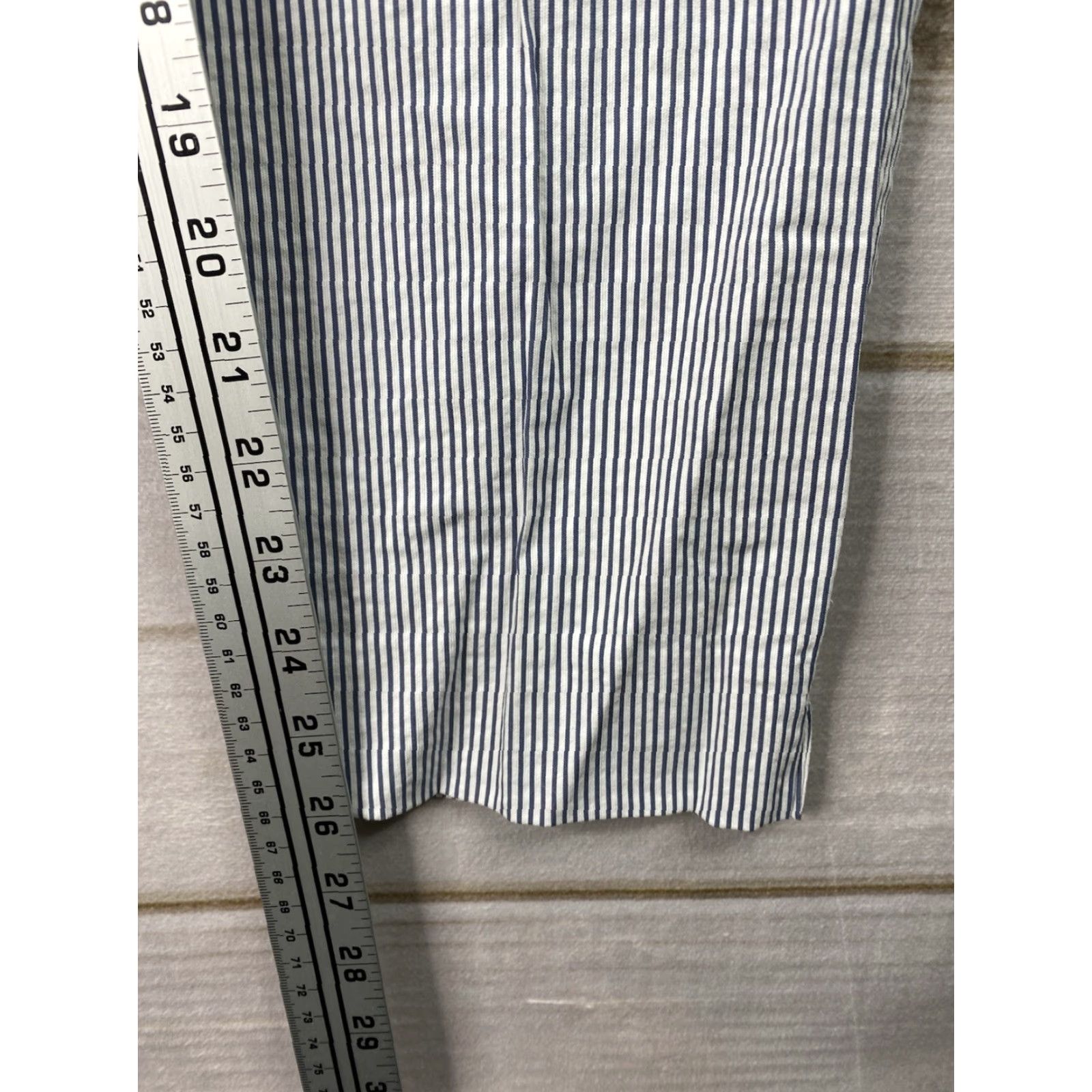 Ann Taylor Ann Taylor Womens Pants Cropped Wide-Leg Blue White Stripe Preppy Stretch 2 Size 26" / US 2 / IT 38 - 5 Thumbnail