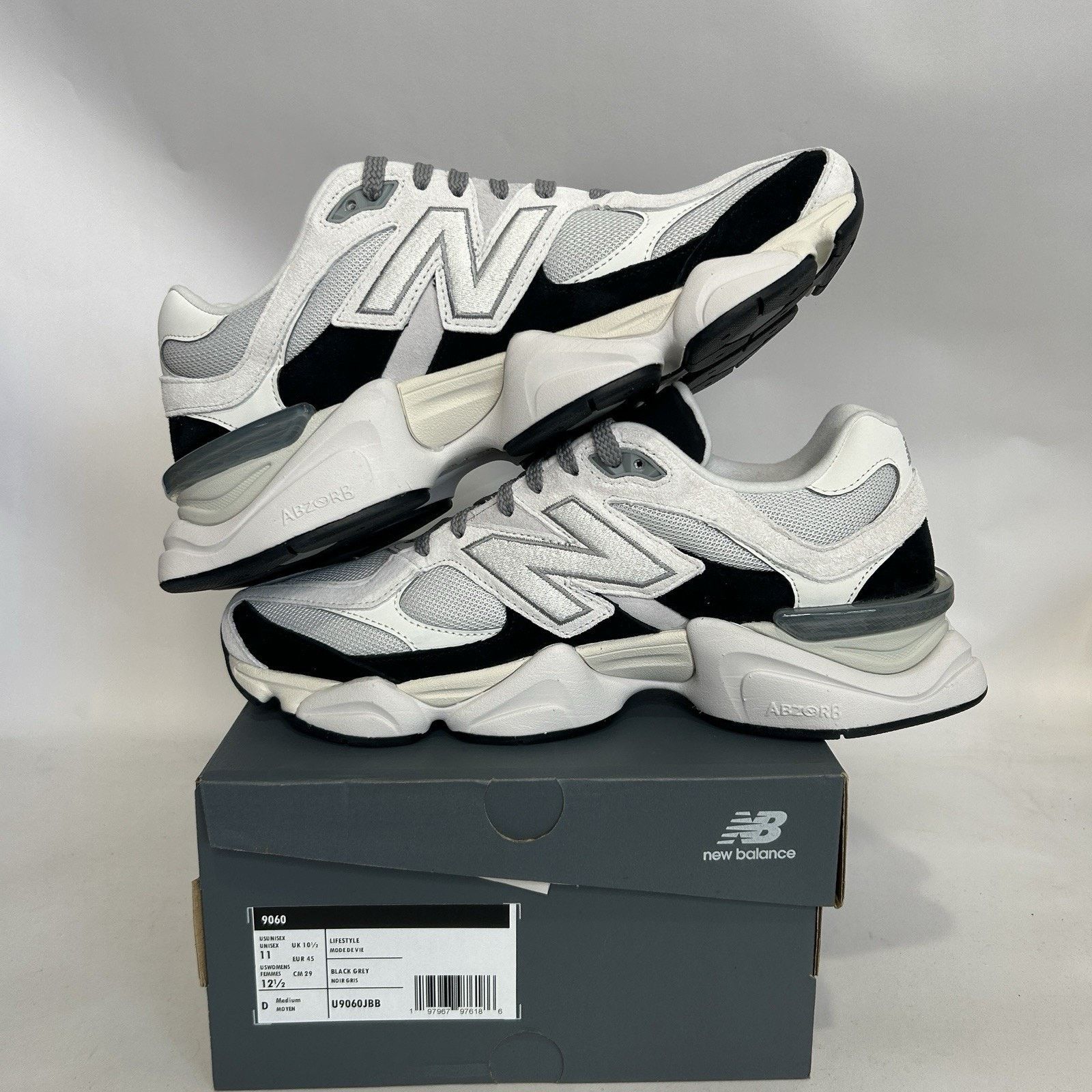 New Balance New Balance 9060 Lifestyle Shoes “Grey Jet Black” U9060JBB Size US 11 / EU 44 - 3 Thumbnail