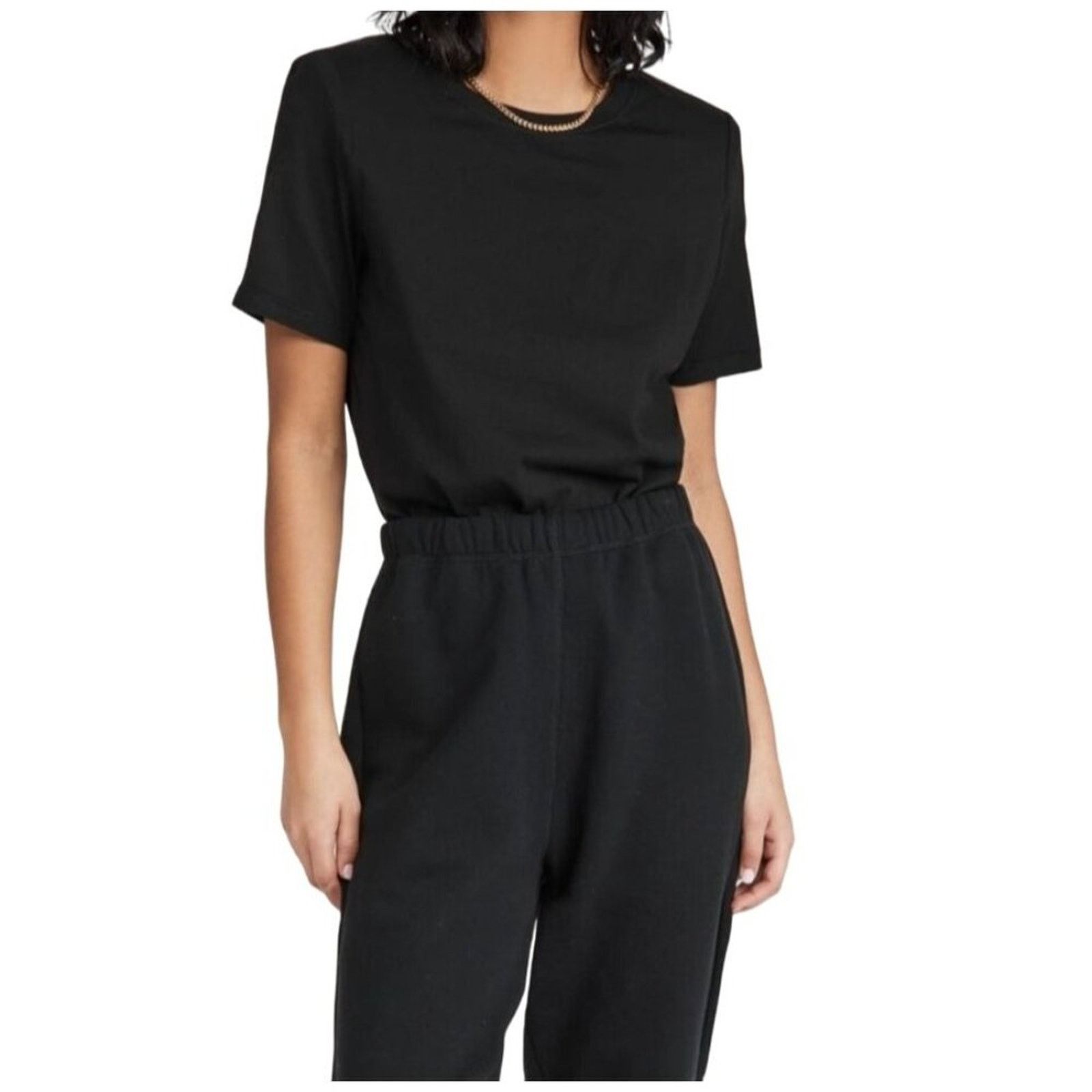 Good American Good American Good Shoulders Tee Shirt 2 Classic Black Size XS / US 0-2 / IT 36-38 - 2 Thumbnail