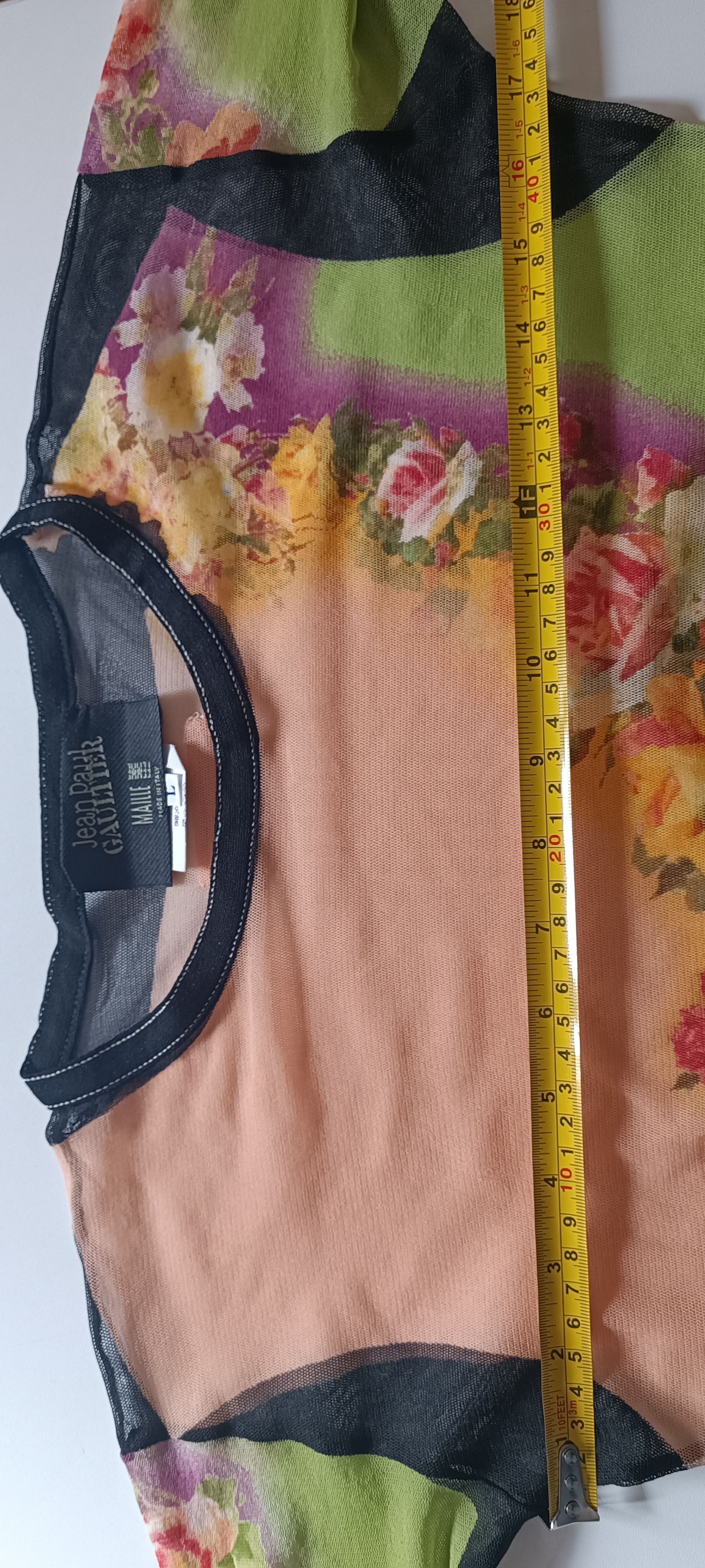 Jean Paul Gaultier SS2001_ flower print nylon mesh top Size L / US 10 / IT 46 - 17 Thumbnail