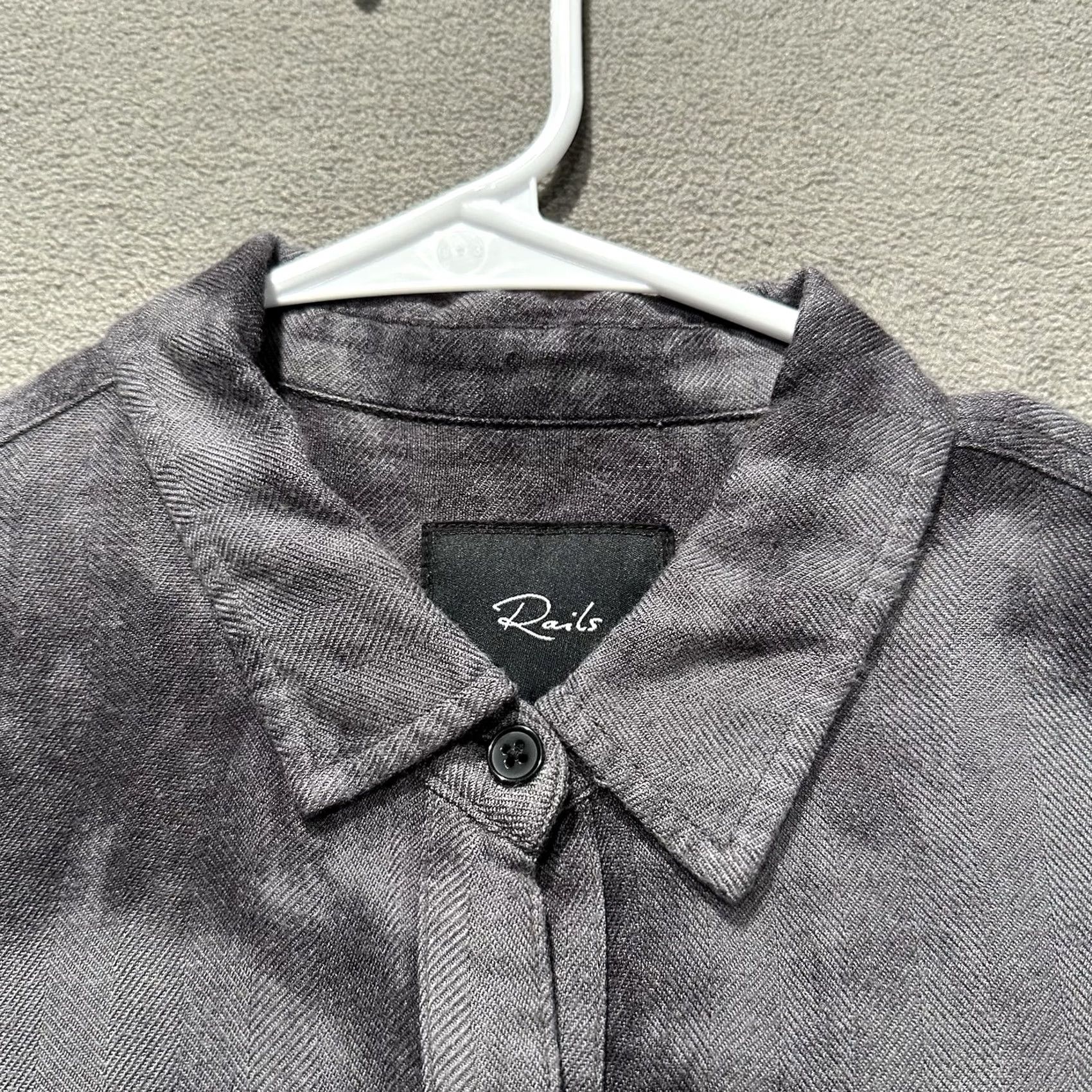 Rails Rails Shirt Womens Small Charcoal Tie Dye Button Down Flannel Rayon Size S / US 4 / IT 40 - 3 Thumbnail