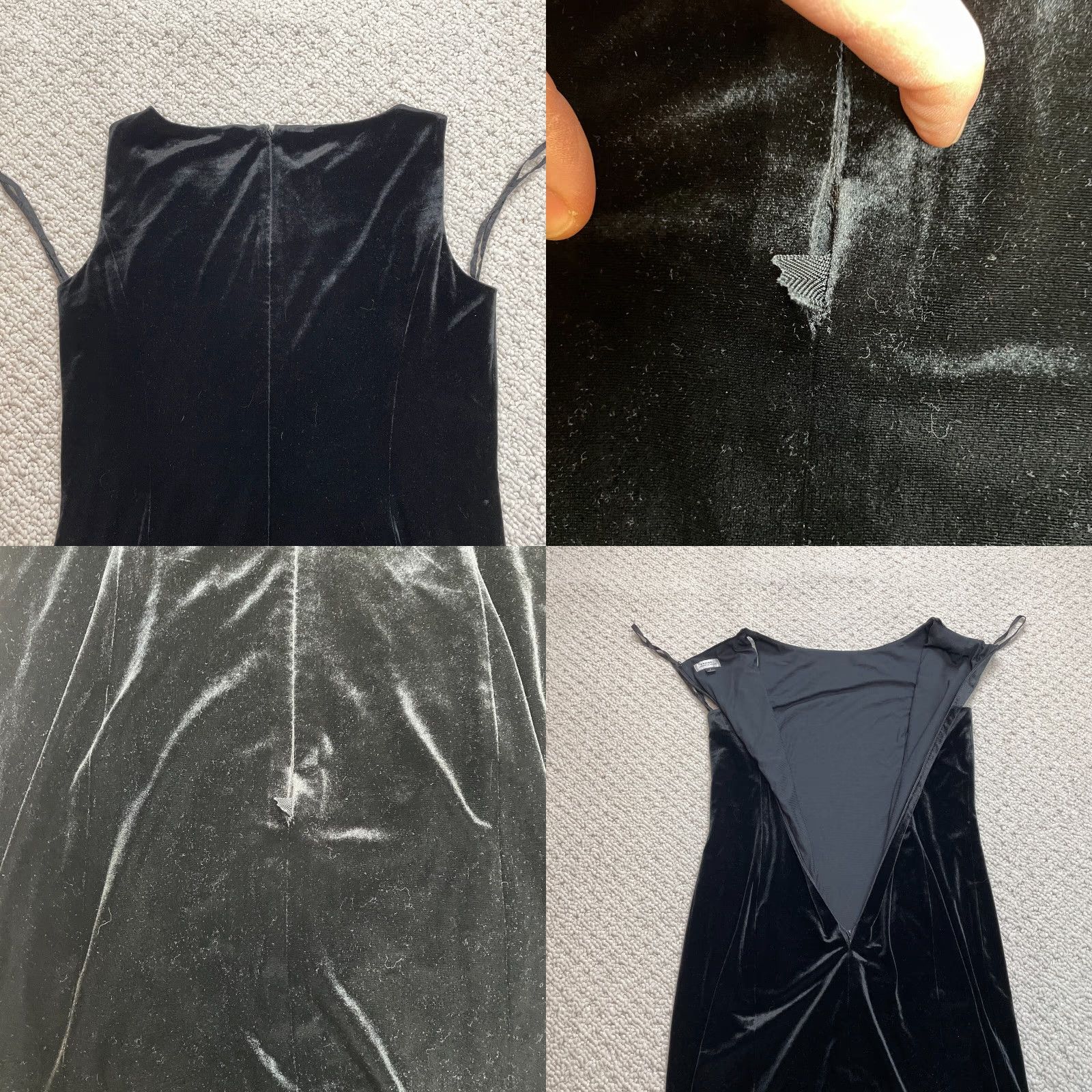 Vintage TAHARI Dress Womens Midi Velvet Black Zip Round Neck Sleeveless A-Line 6 6 Regular Dry Clean Only Velvet Zipper Casual Party/Cocktail Black Womens Size M / US 6-8 / IT 42-44 - 8 Thumbnail