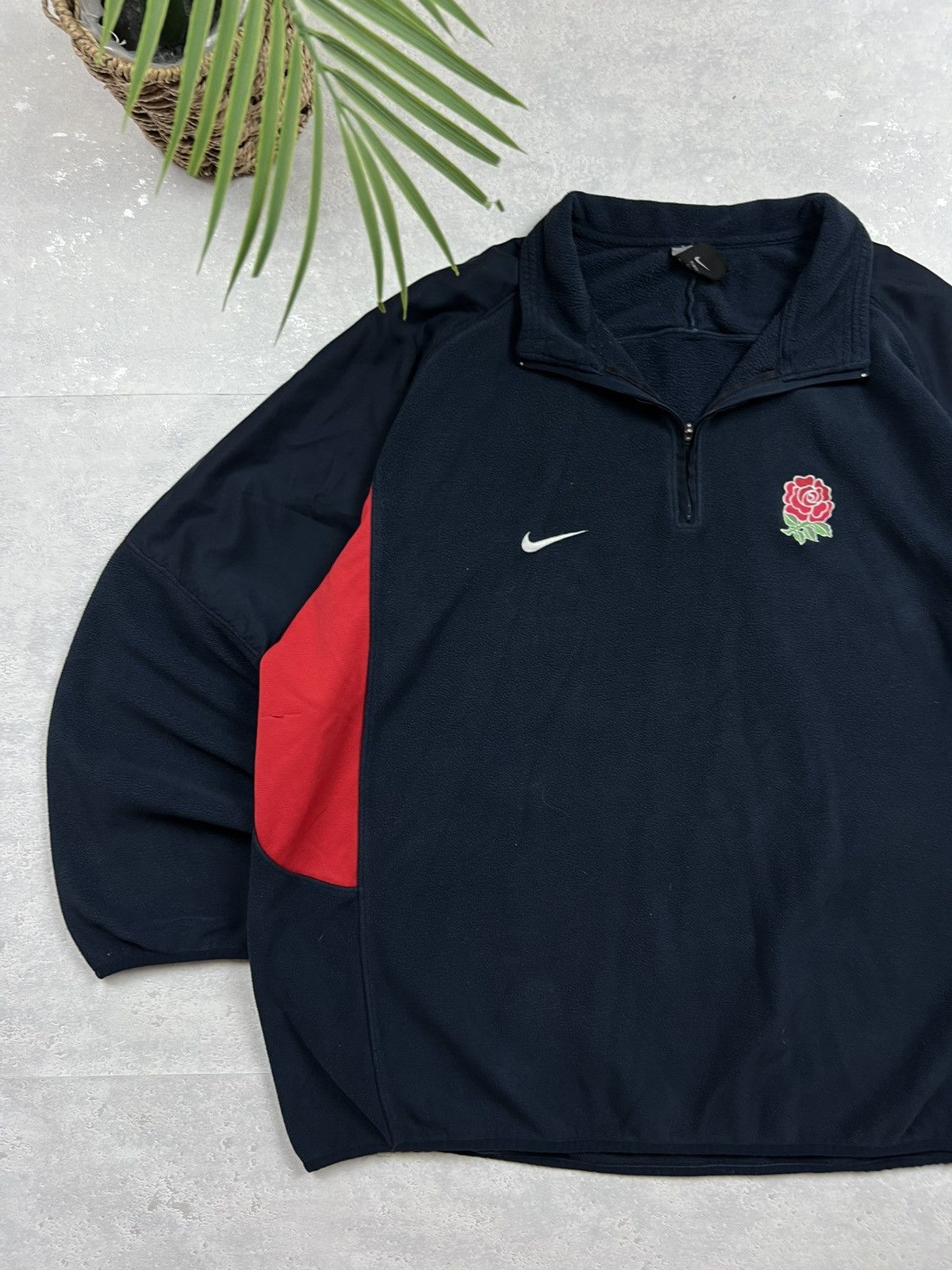 Nike 90s Nike England Vintage Y2K Oversized 1/4 Zip Fleece Jacket Size US XL / EU 56 / 4 - 2 Thumbnail