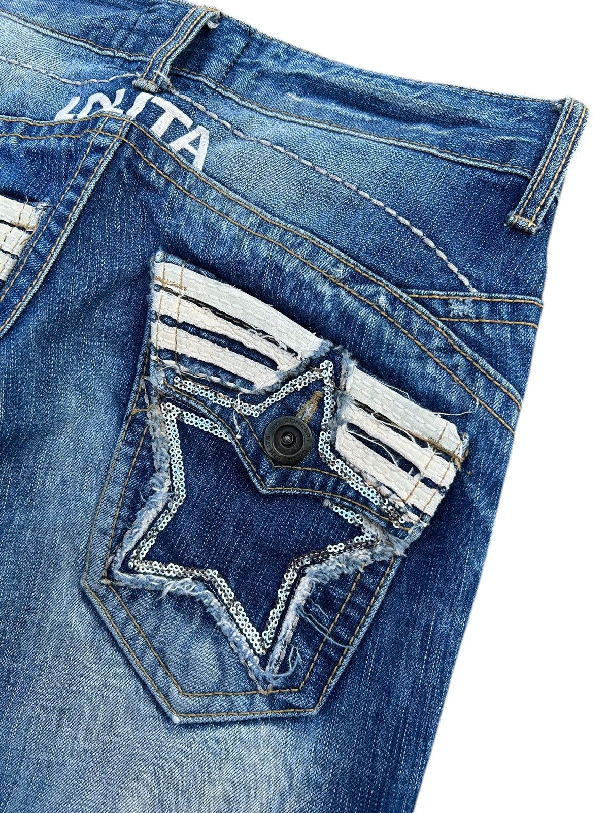 Kapital YOSHITOMO NARA LOLITA Exotic Vintage Distressed Denim Jeans Size US 30 / EU 46 - 8 Thumbnail