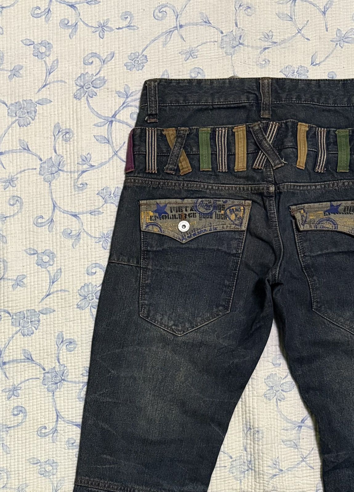 Japanese Brand Japanese Doublefocus Double Waist Jeans Low Flared Denim Size US 31 - 11 Thumbnail