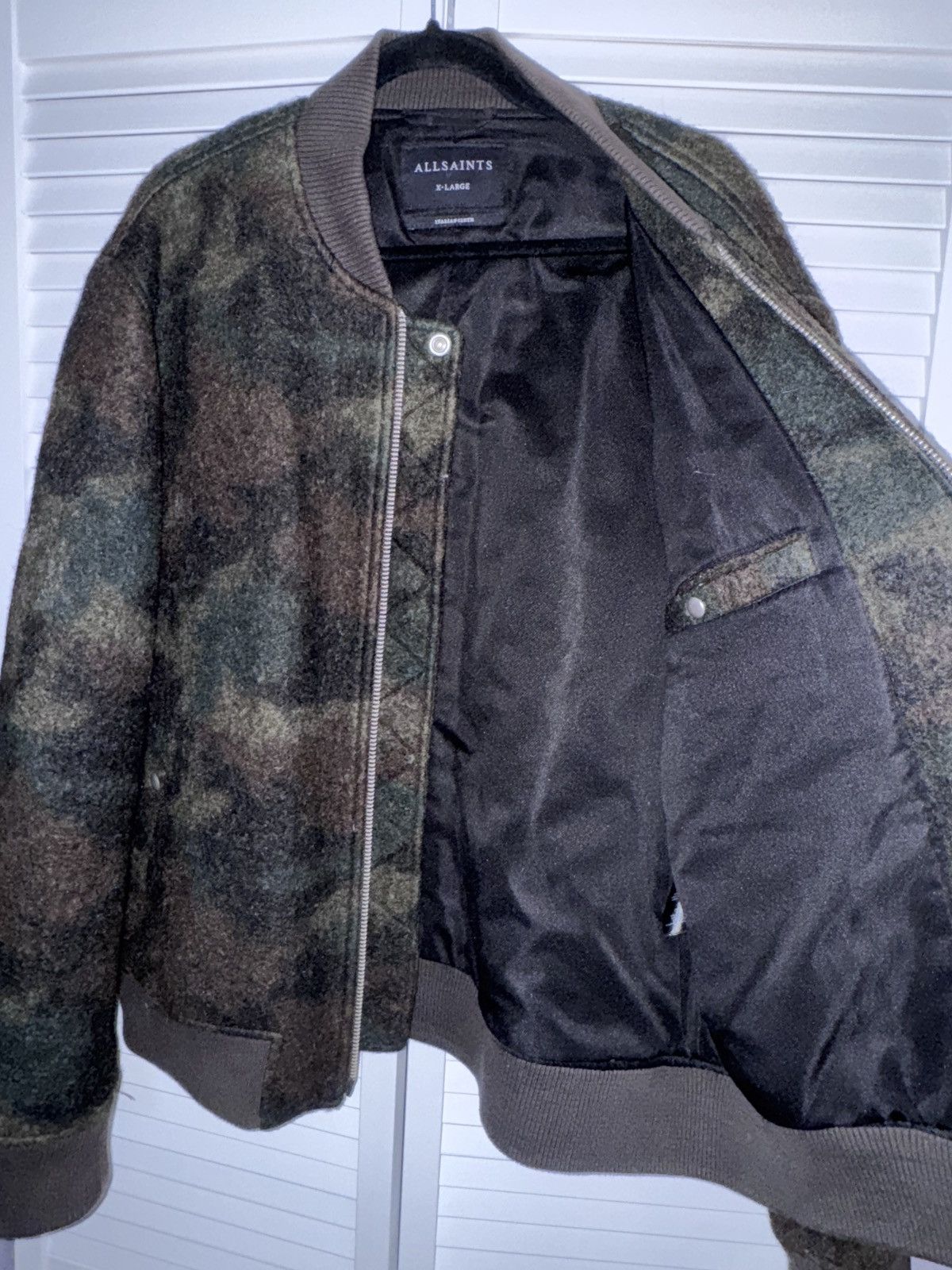 Allsaints Allsaints Bastion Wool Camo Bomber Jacket- Size XL Size US XL / EU 56 / 4 - 3 Thumbnail
