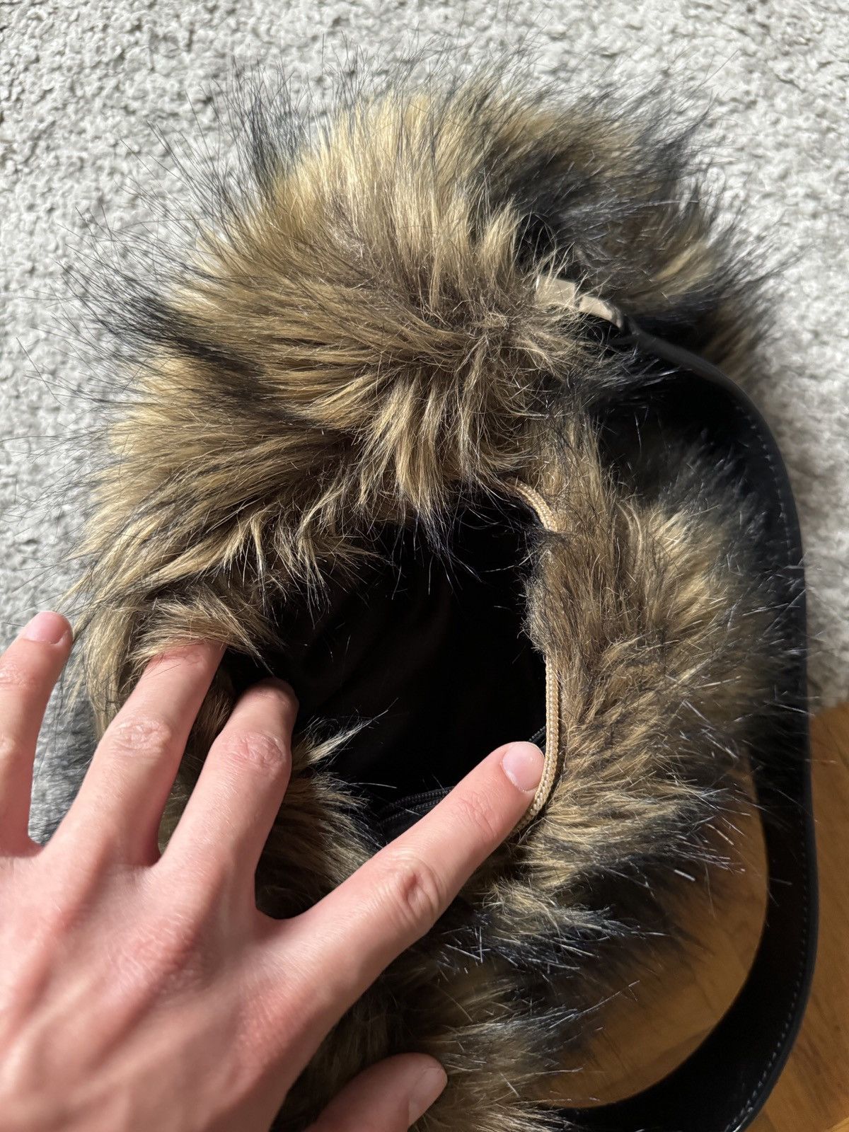 Japanese Brand × Vintage Vintage Y2K Faux Fur Fuzzy Shoulder Bag Gull Mohair Japanese Size ONE SIZE - 4 Thumbnail
