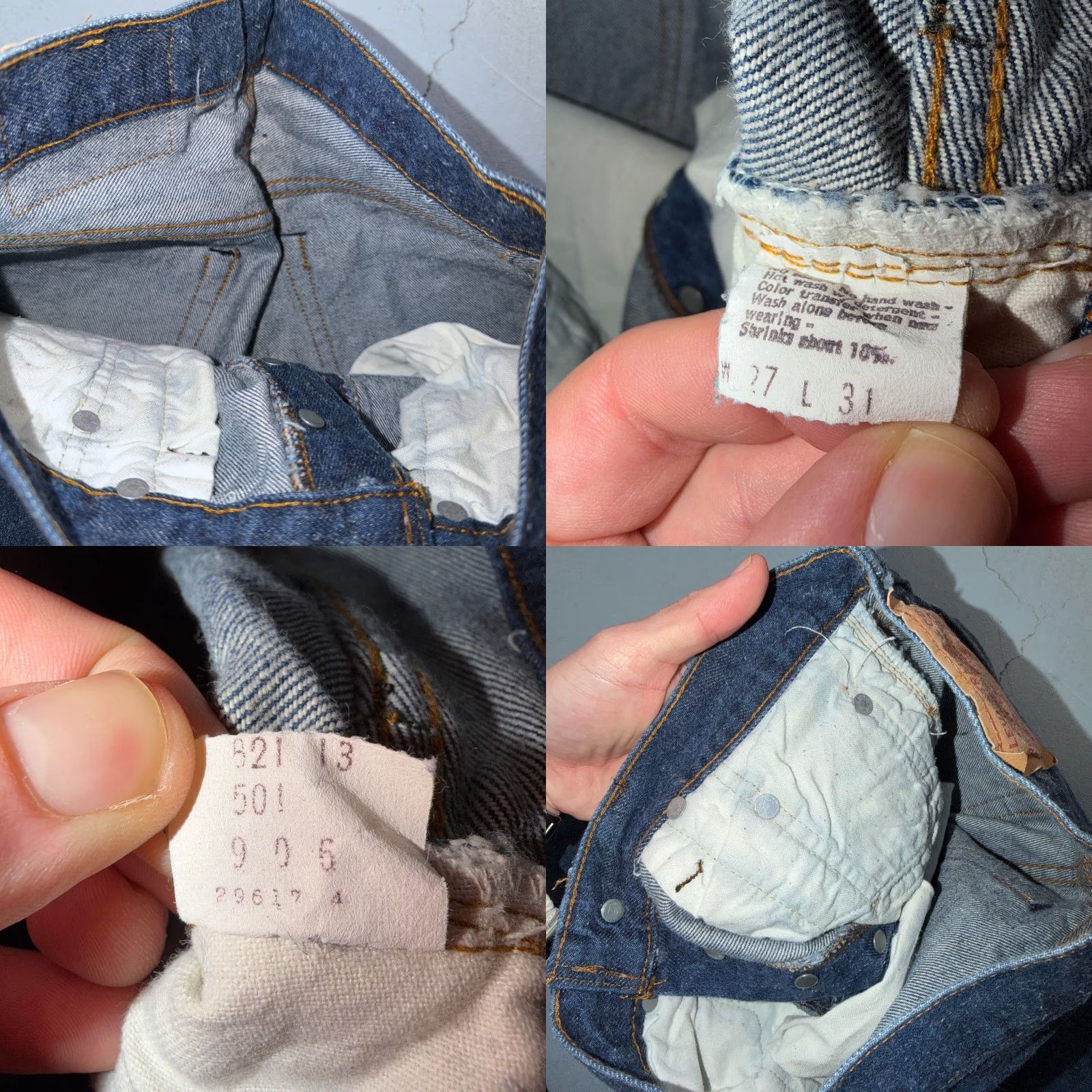 Levi's Levis 501 Vintage 80s Redline Selvedge USA Jeans Fuzzy Dark Wash 27x31 Act 25x27 Levi's 501 Series Size US 27 - 9 Thumbnail