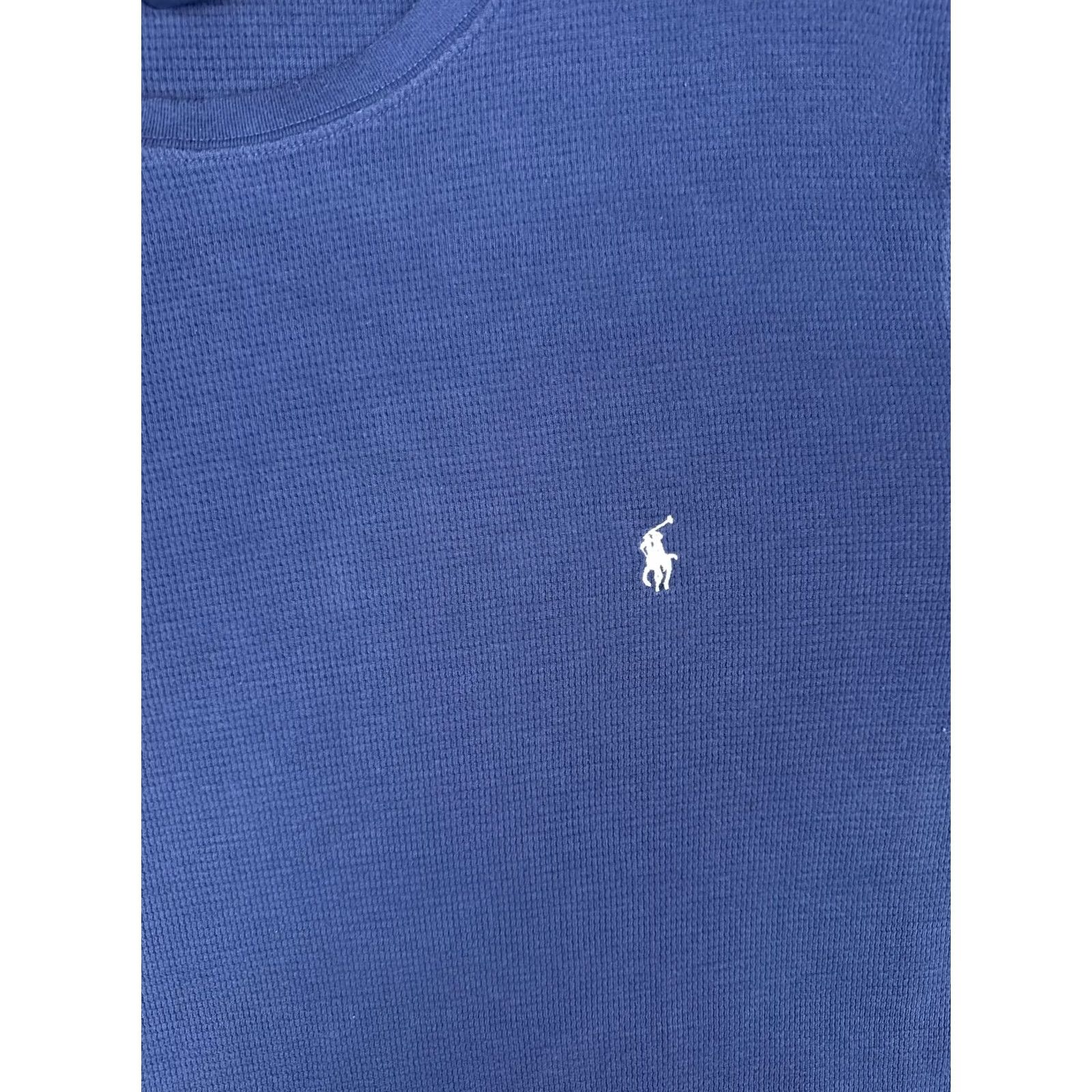 Polo Ralph Lauren Polo Ralph Lauren Shirt Mens L Blue Long Sleeve Thermal Crew Logo Knit Shirt Size US L / EU 52-54 / 3 - 6 Thumbnail