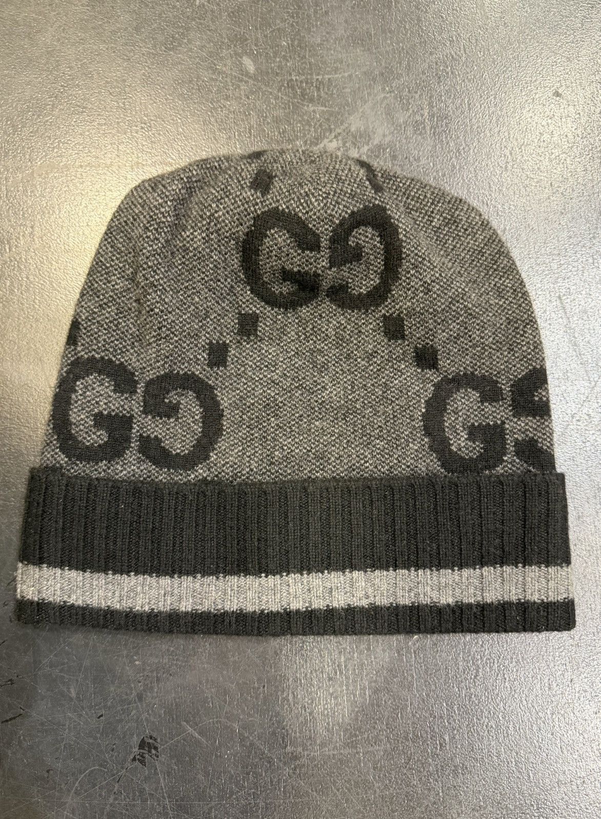Gucci Gucci Monogram Beanie - Grey Size ONE SIZE - 2 Thumbnail