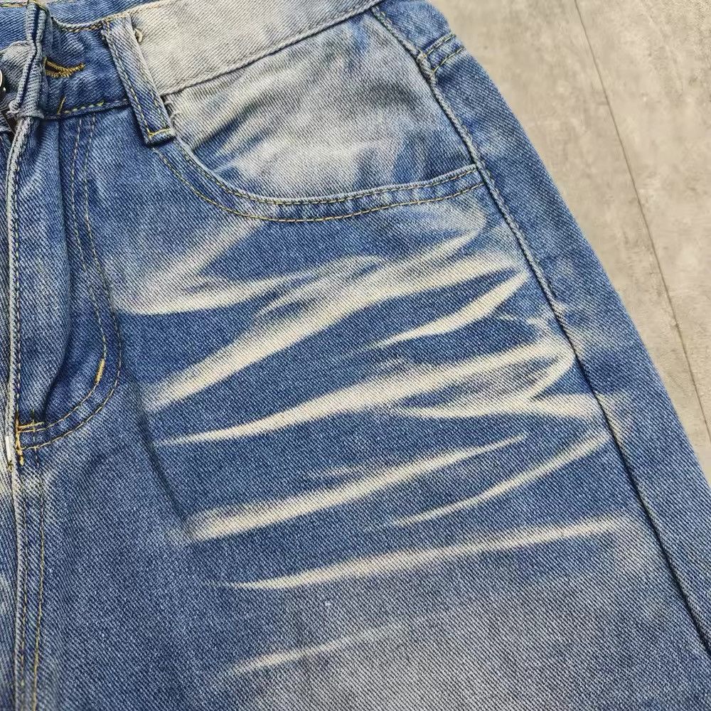 Japanese Brand × Jean Vintage Washed Blue Wide Leg Jeans Size US 28 / EU 44 - 7 Thumbnail