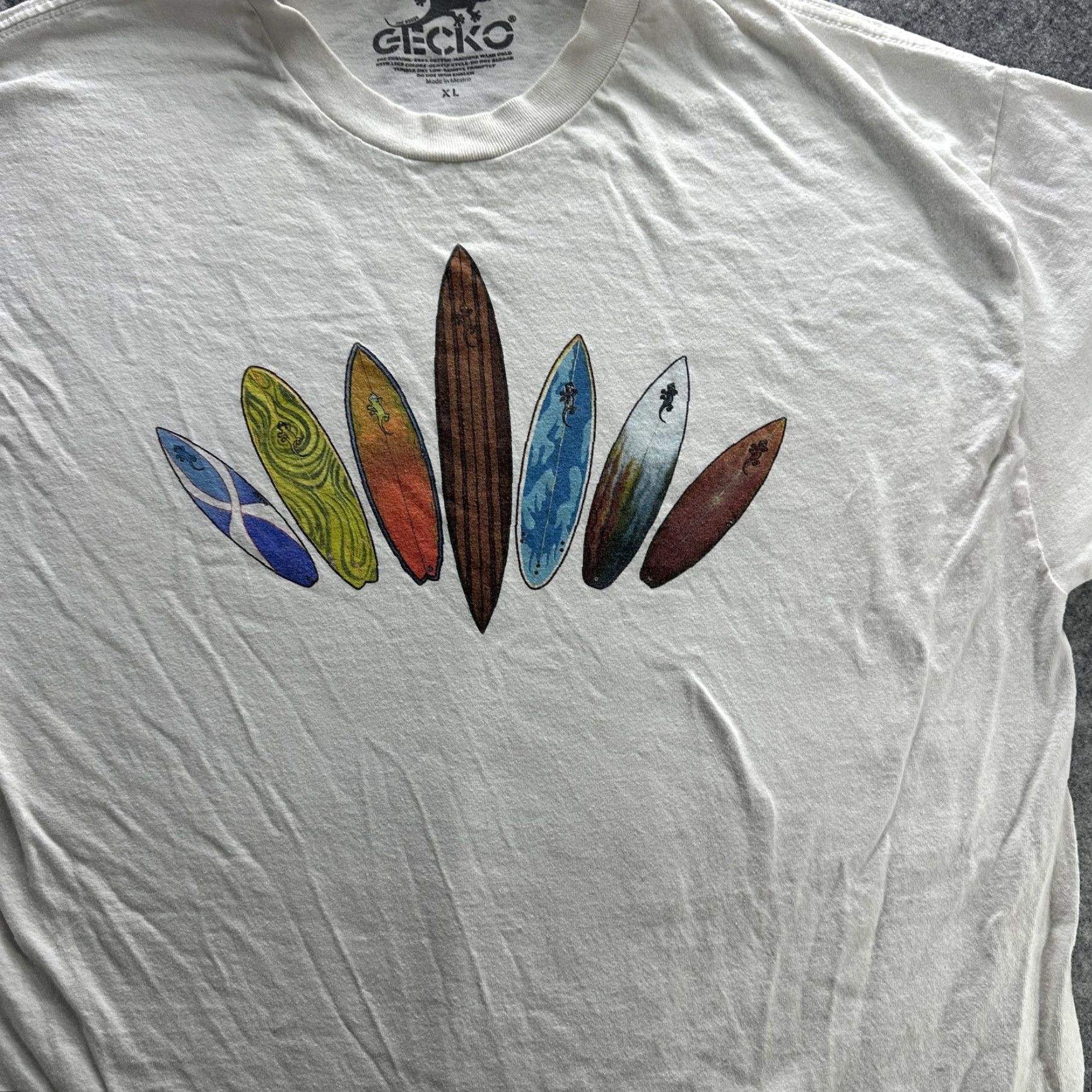 Vintage Gecko Shirt Mens XL White Surfboard Graphic Beach Tee Short Sleeve Surf Skate Shirts? Size US XL / EU 56 / 4 - 5 Thumbnail