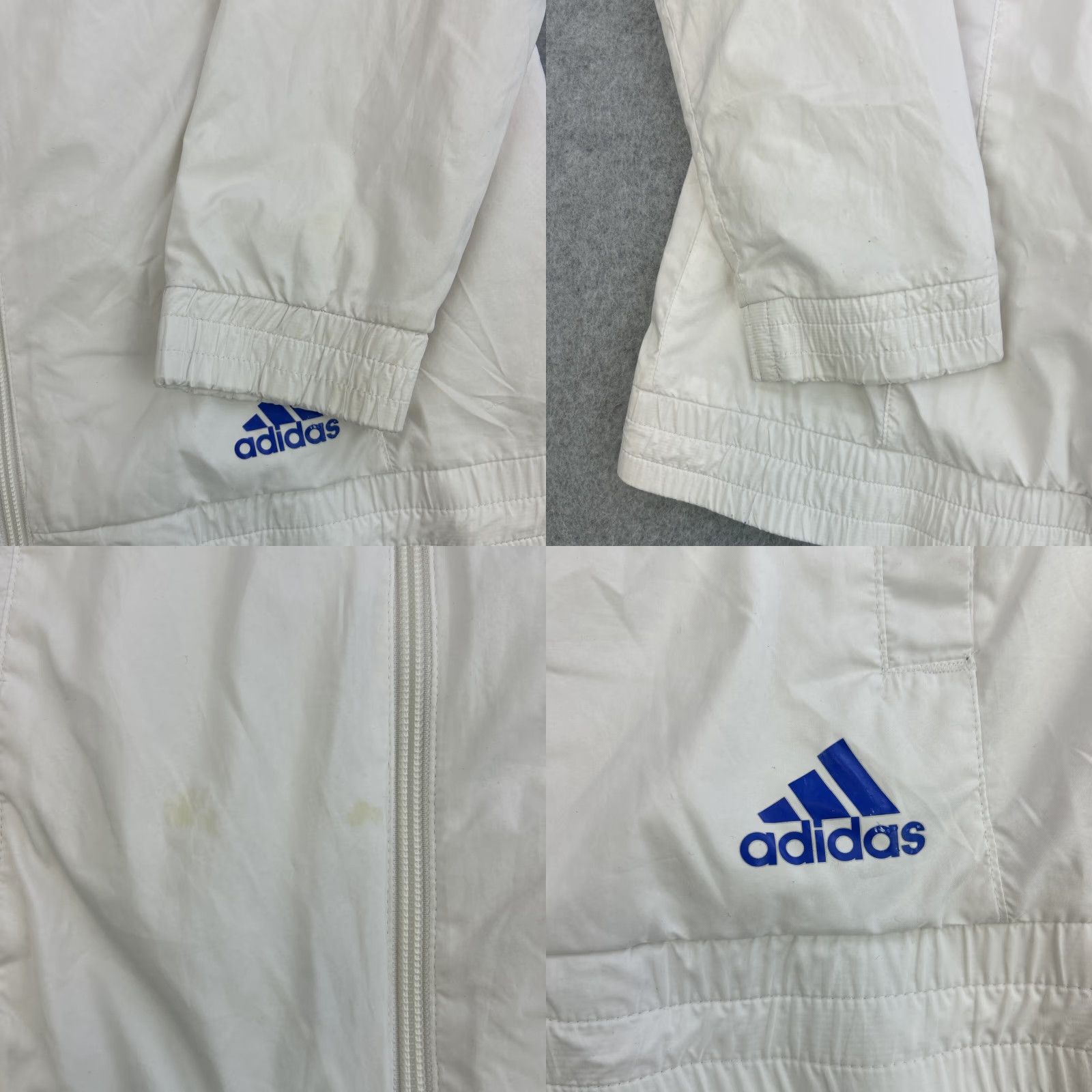 Adidas Adidas Jacket Womens Medium White Blue Full Zip High Neck Windbreaker Track Jacket Women M White Blue Full Zip Windbreaker Track Size M / US 6-8 / IT 42-44 - 8 Thumbnail