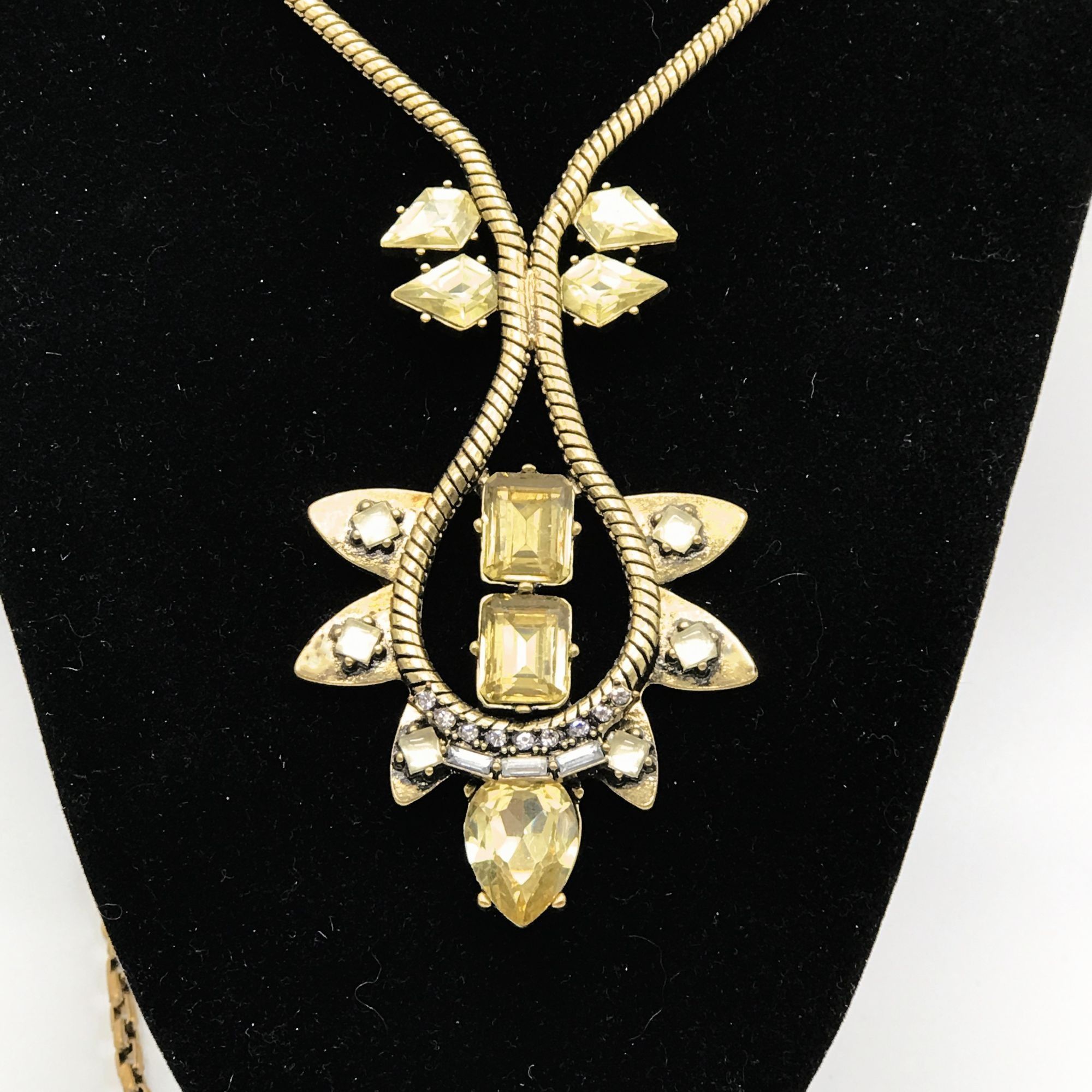 Vintage Stella & Dot Art Deco Style Necklace Vintage Statement Rhine Size ONE SIZE - 6 Thumbnail