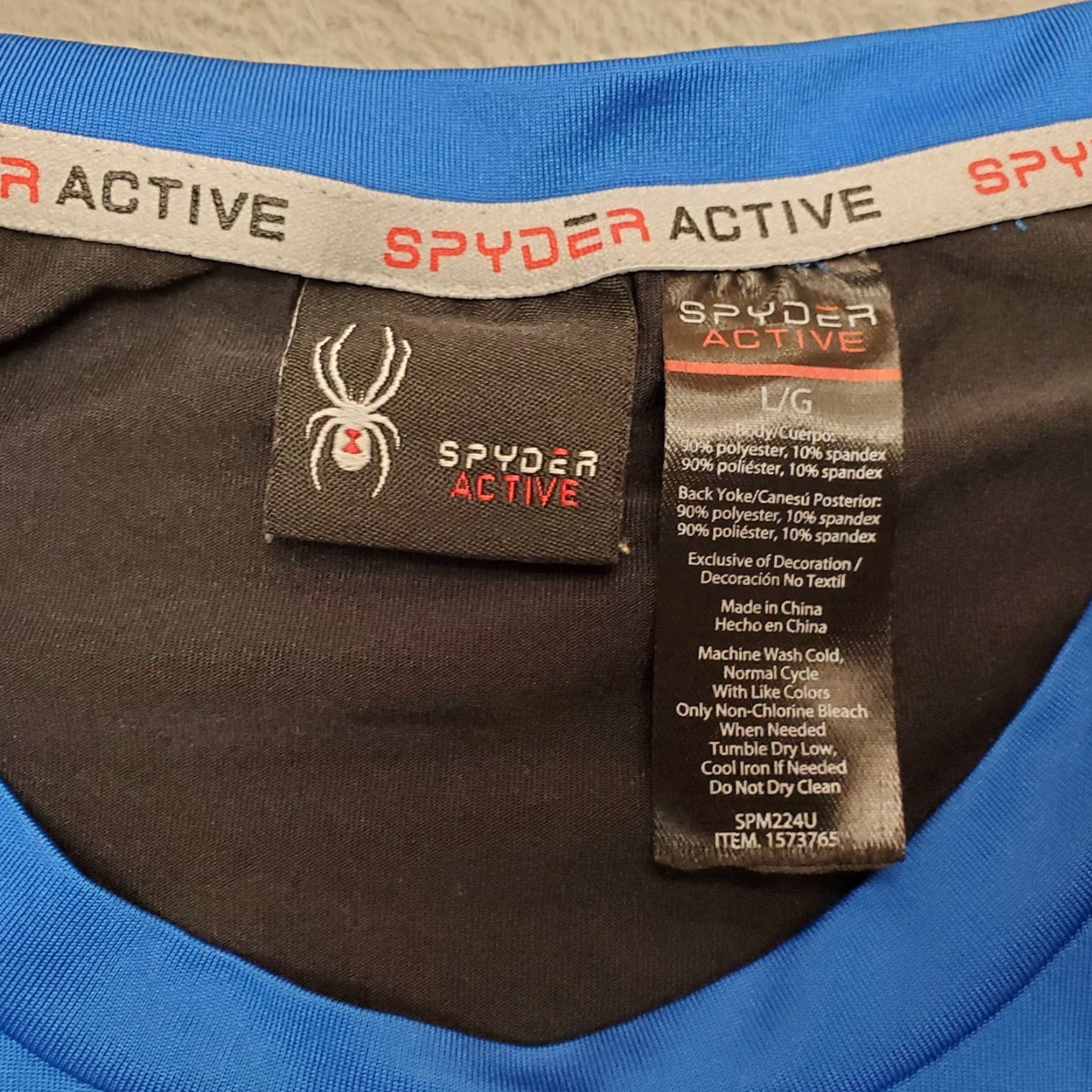 Spyder Spyder Shirt Mens Large Blue Active Short Sleeve Performance Stretch Crewneck T-Shirt Size US L / EU 52-54 / 3 - 3 Thumbnail
