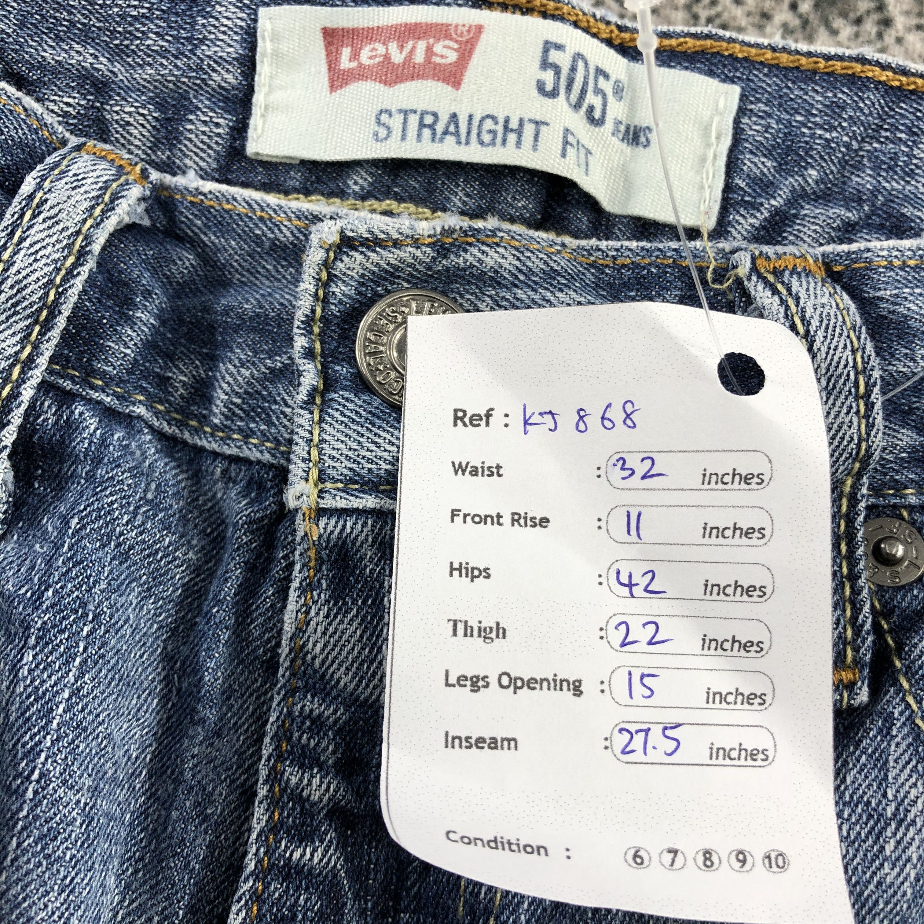 Levi's Vintage Levis 505 Jeans Faded Blue Denim KJ868 Size US 32 / EU 48 - 15 Thumbnail