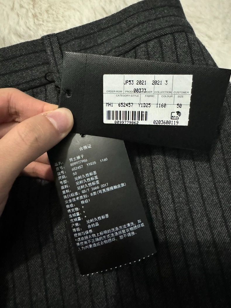 Yves Saint Laurent saint laurent size US 50 Dark grey striped trousers 2501-Ne Size US 34 / EU 50 - 2 Thumbnail