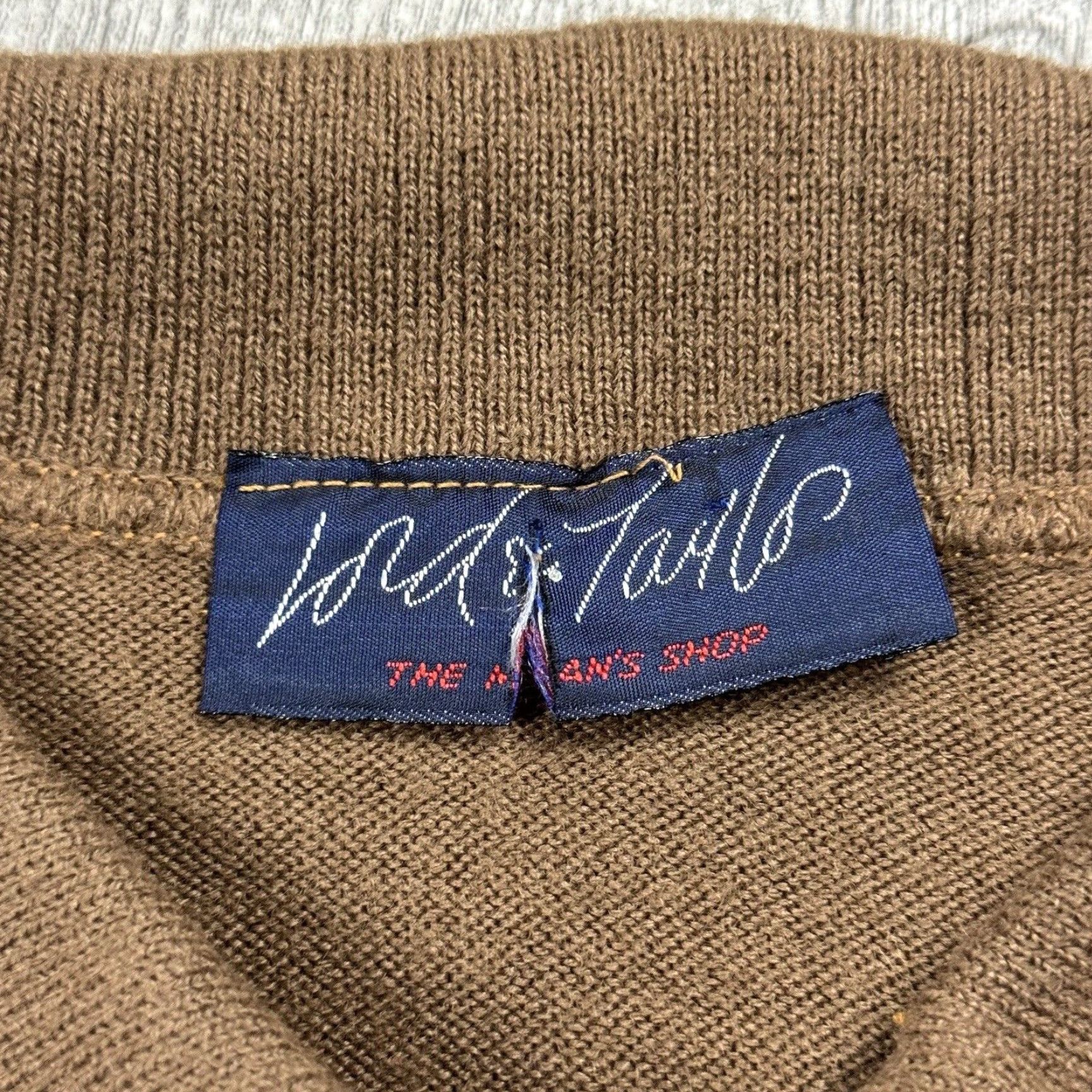 Lord & Taylor VINTAGE LORD & TAYLOR 70s MOD COLLARED POLO SWEATER Long Sleeve Knit Brown Adult Large Size US L / EU 52-54 / 3 - 3 Thumbnail